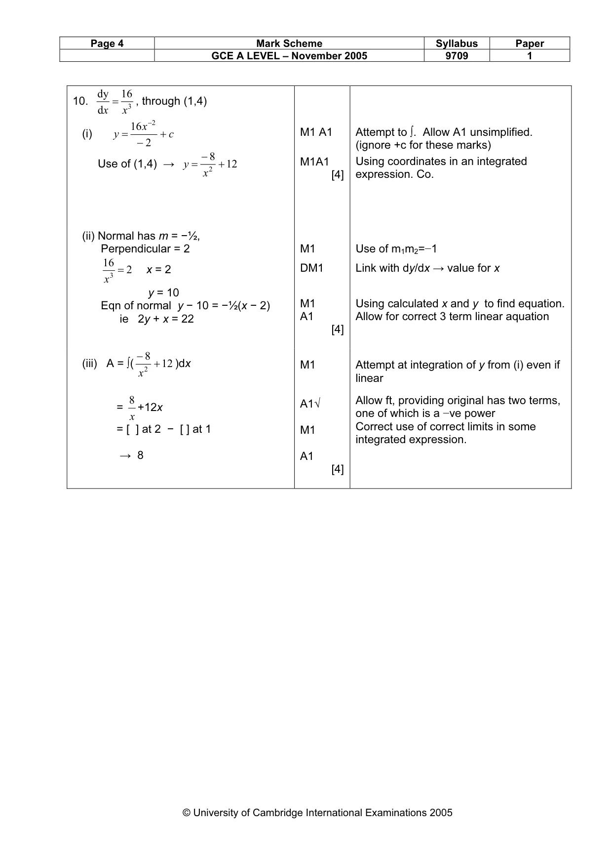 Mark scheme, page 7 of 7
