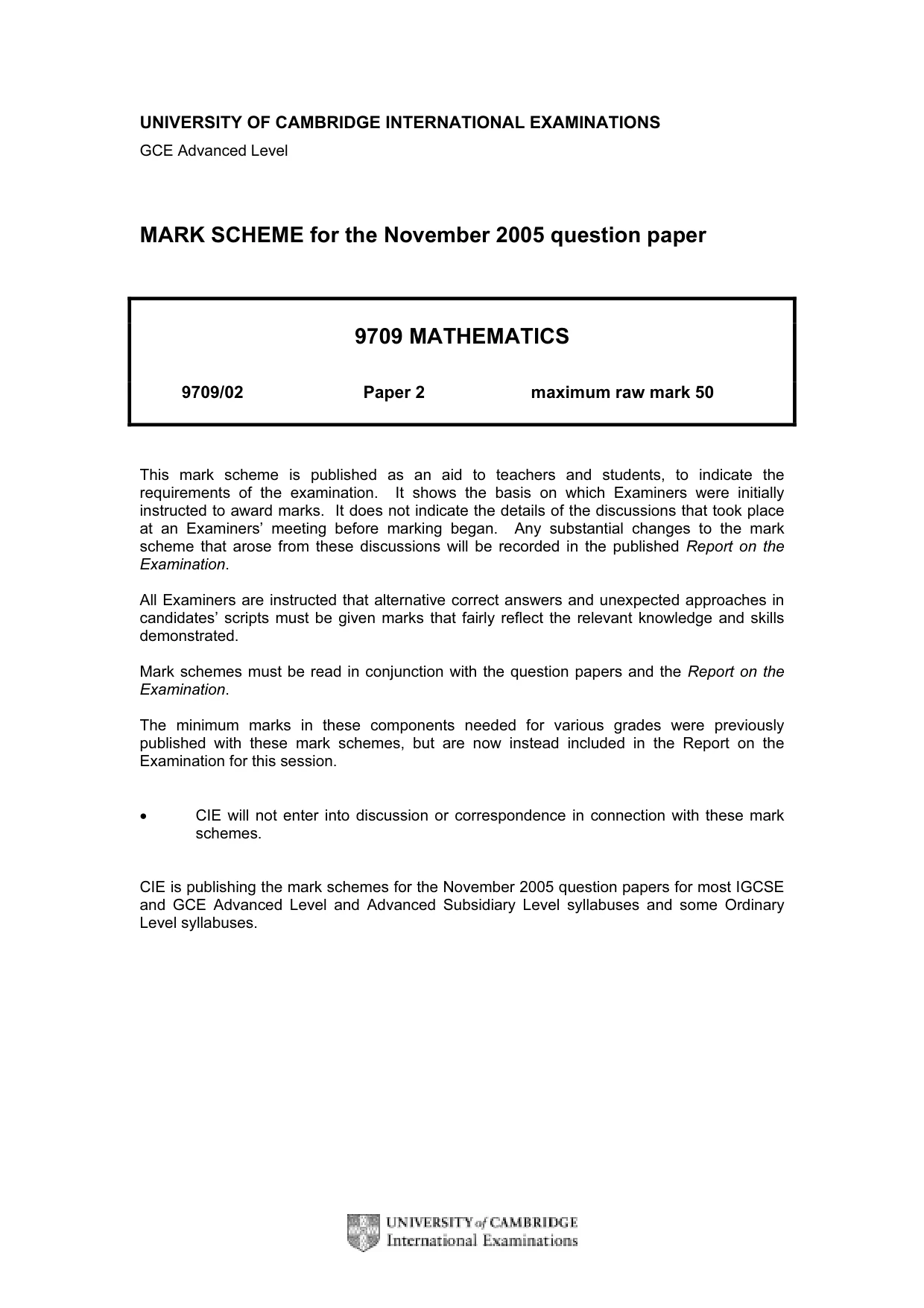 Mark scheme, page 1 of 5