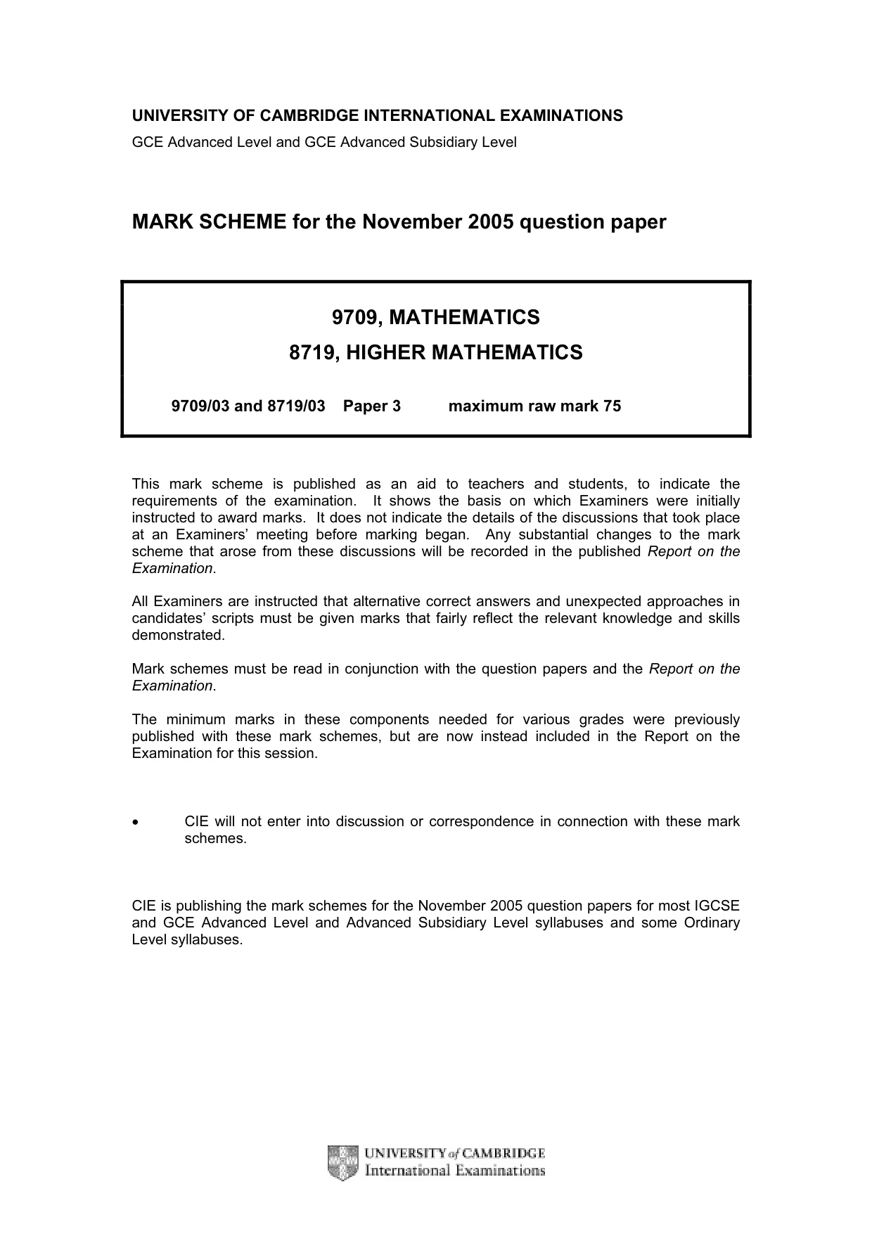 Mark scheme, page 1 of 6