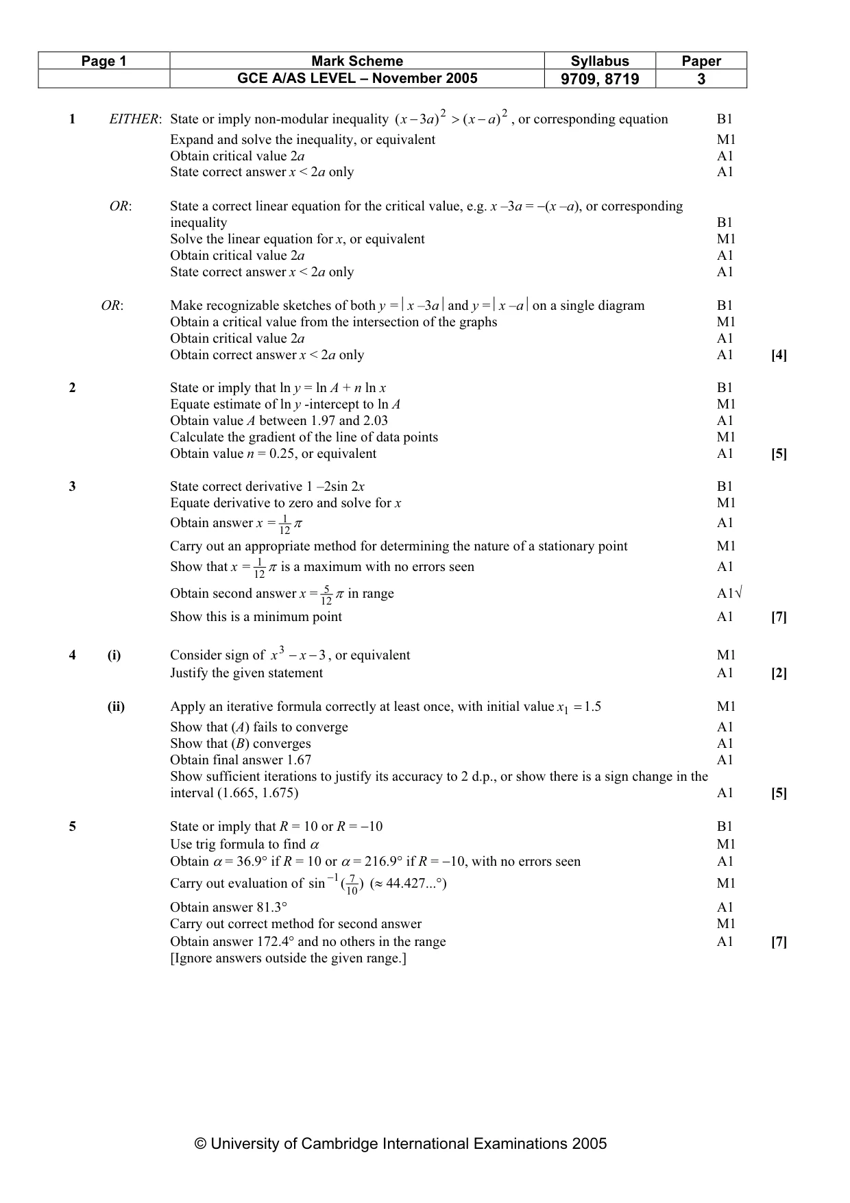 Mark scheme, page 4 of 6