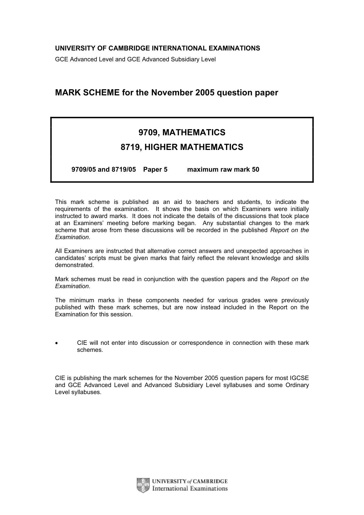 Mark scheme, page 1 of 6