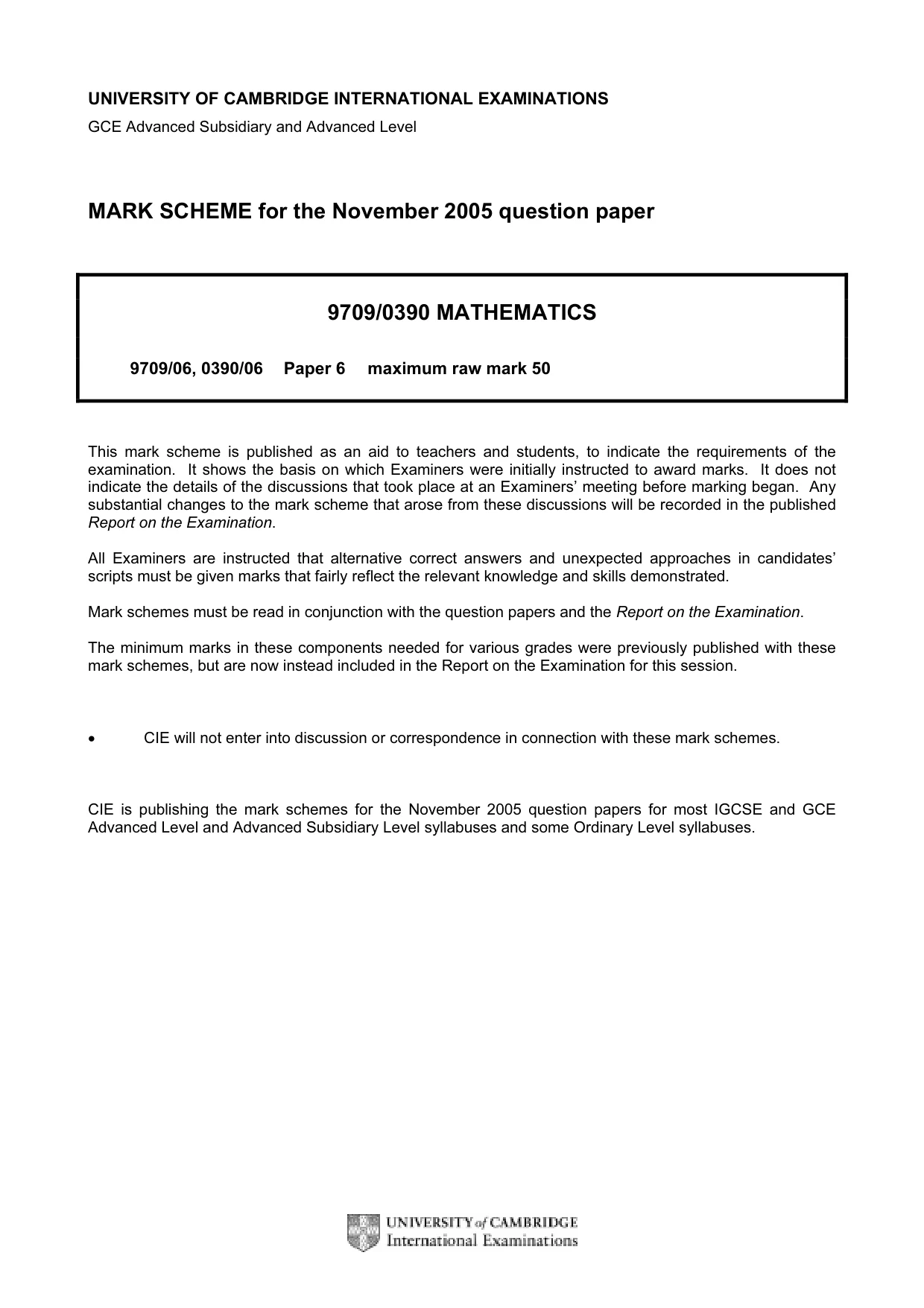 Mark scheme, page 1 of 5