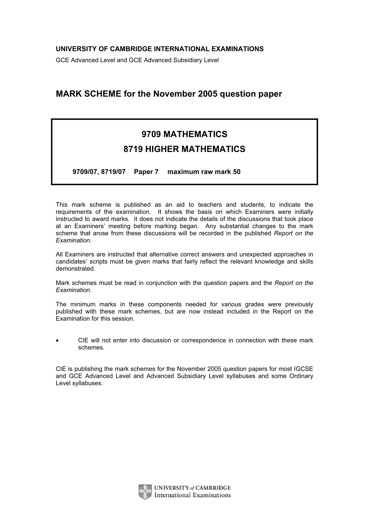 Mark scheme, page 1 of 6