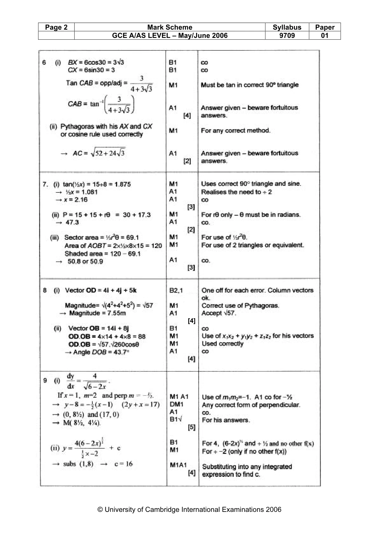 Mark scheme, page 5 of 6