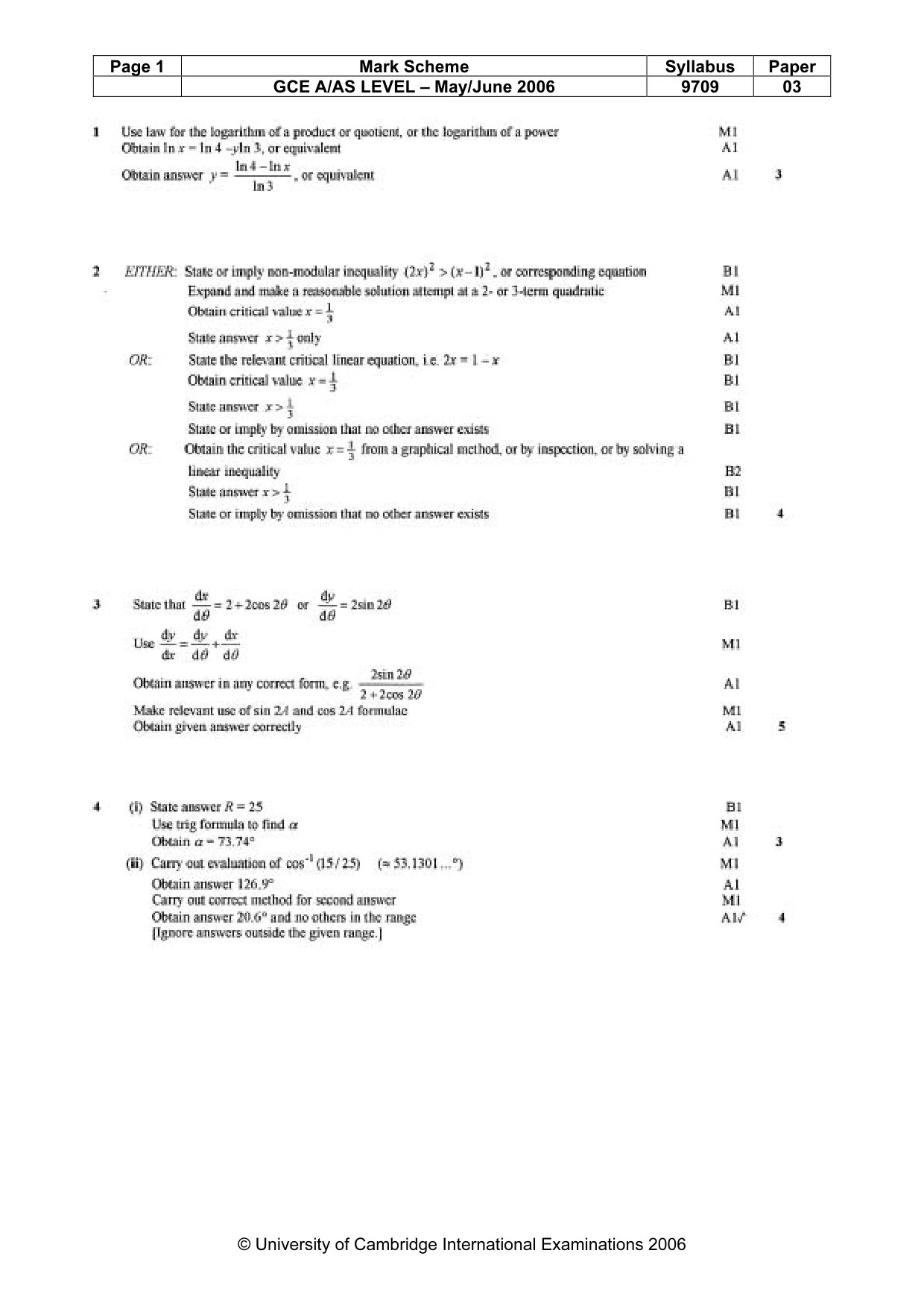 Mark scheme, page 4 of 7