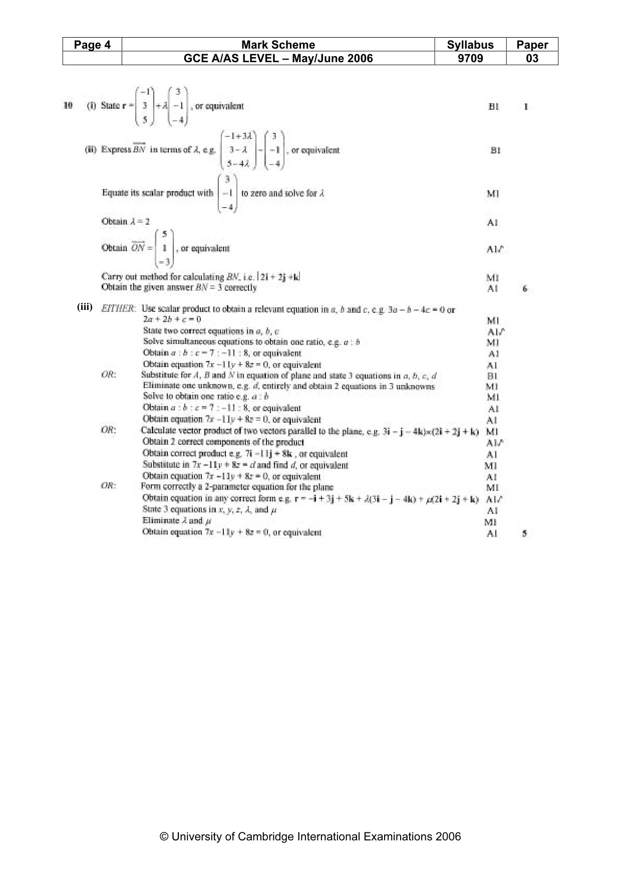 Mark scheme, page 7 of 7