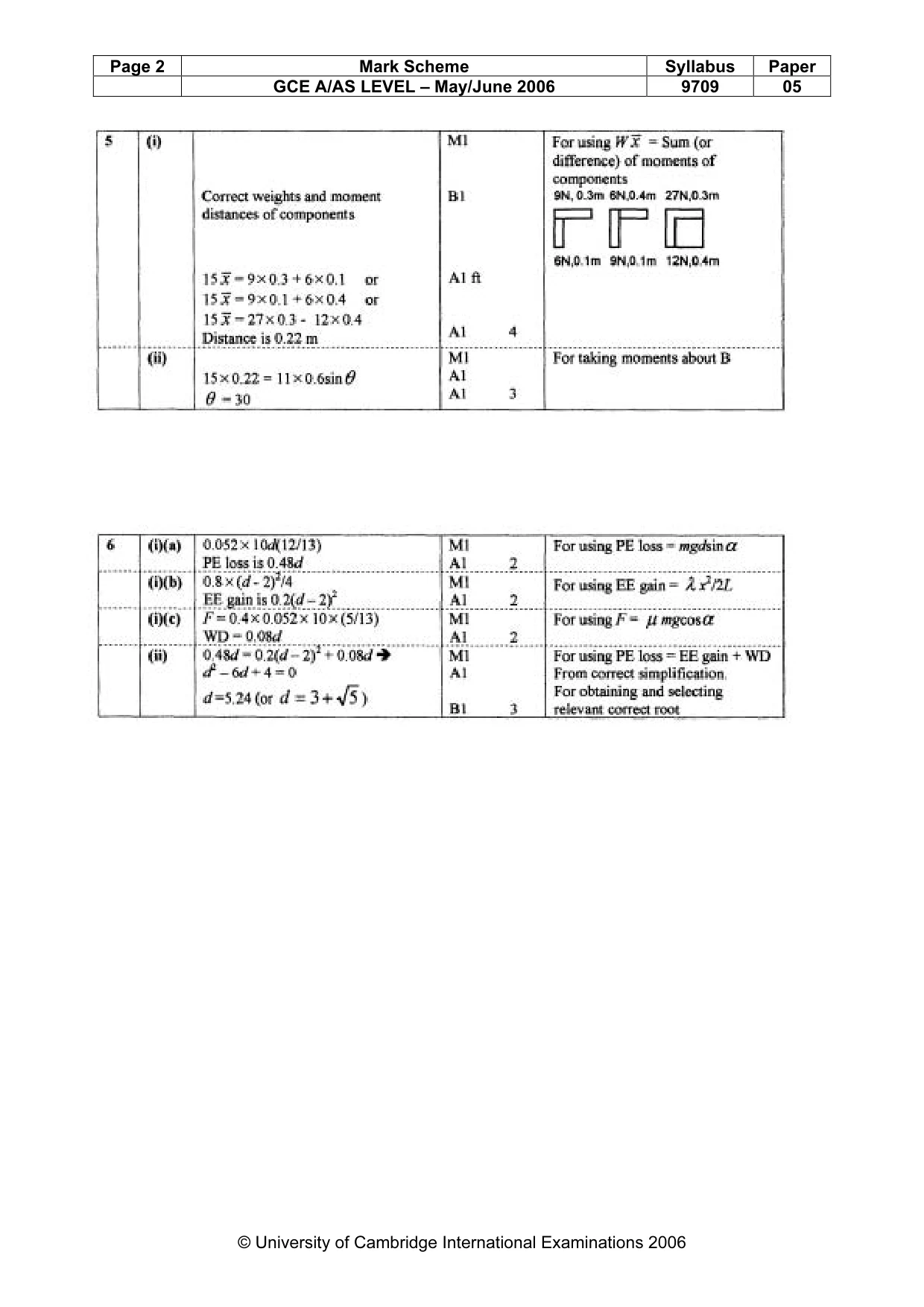 Mark scheme, page 5 of 6