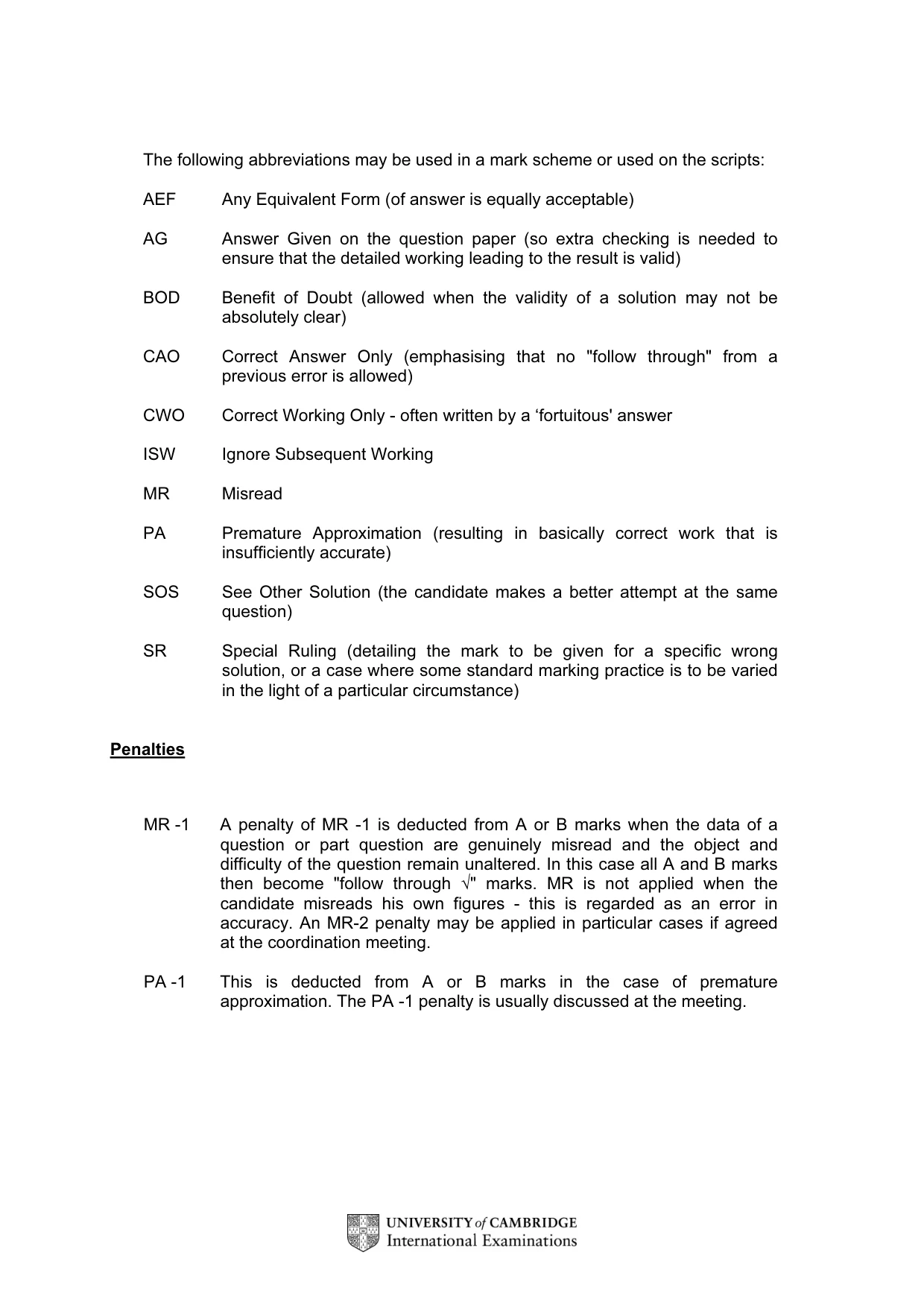 Mark scheme, page 3 of 6