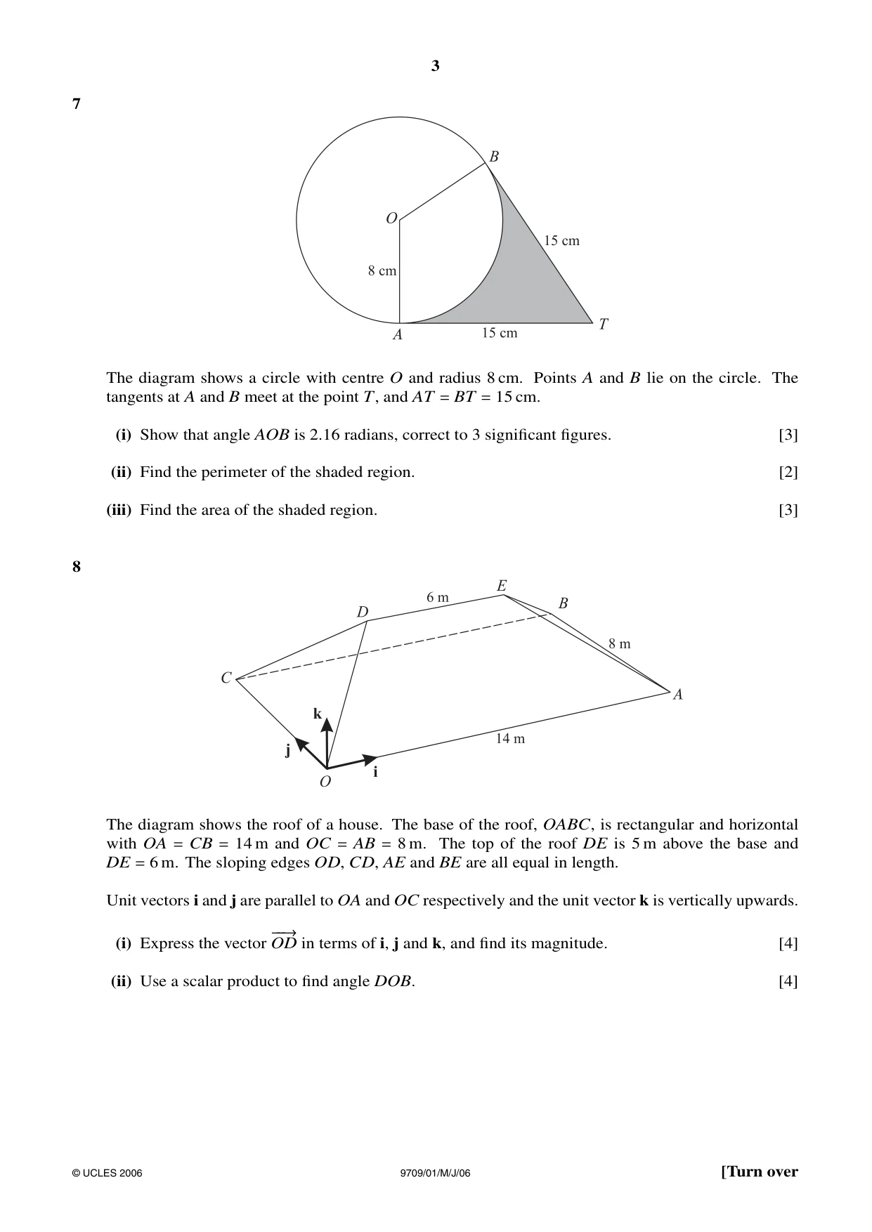Cambridge A Level Mathematics 9709 2006 May/June Paper 1 · Variant 1 question paper, page 3 of 4