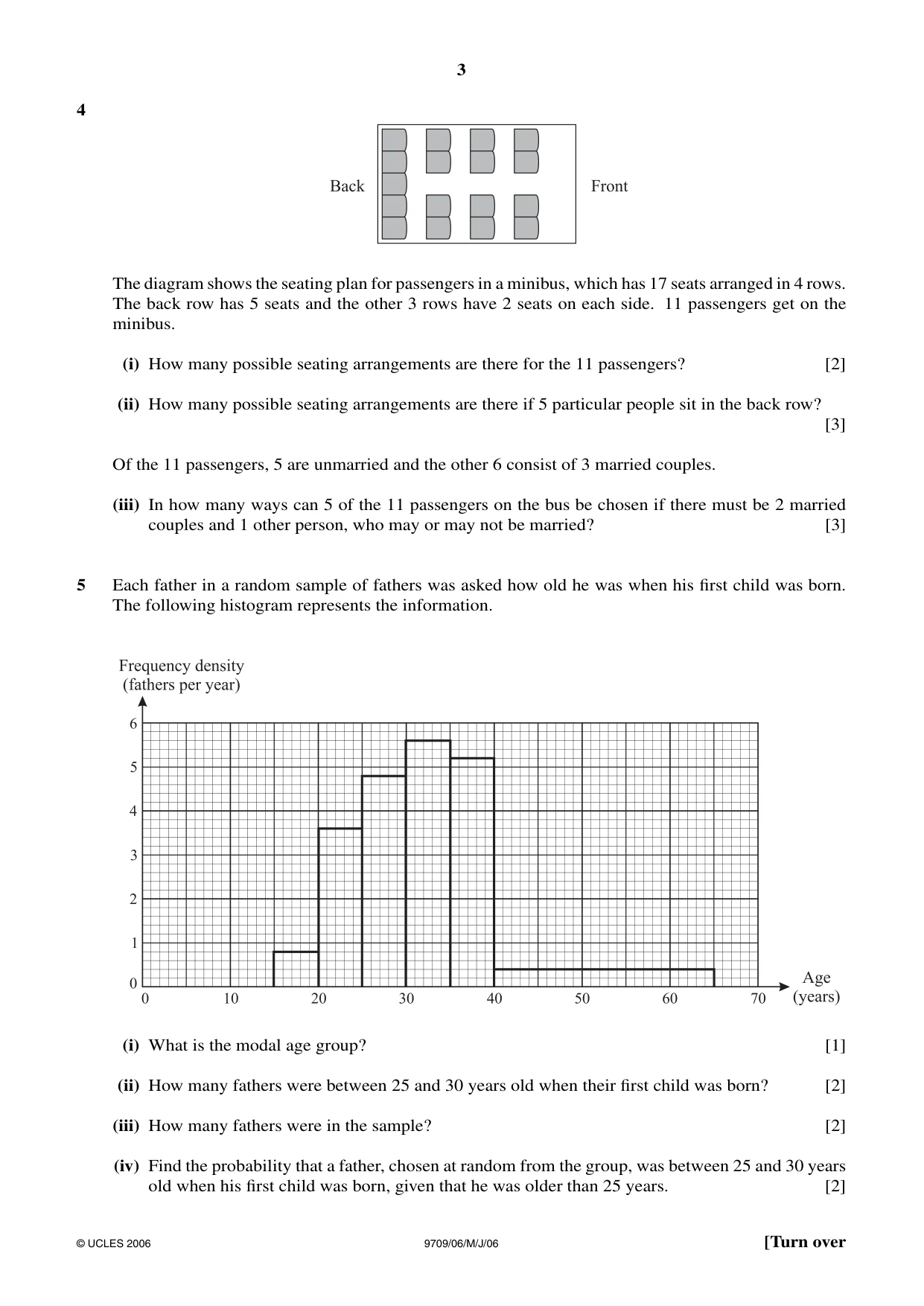 Cambridge A Level Mathematics 9709 2006 May/June Paper 6 · Variant 1 question paper, page 3 of 4