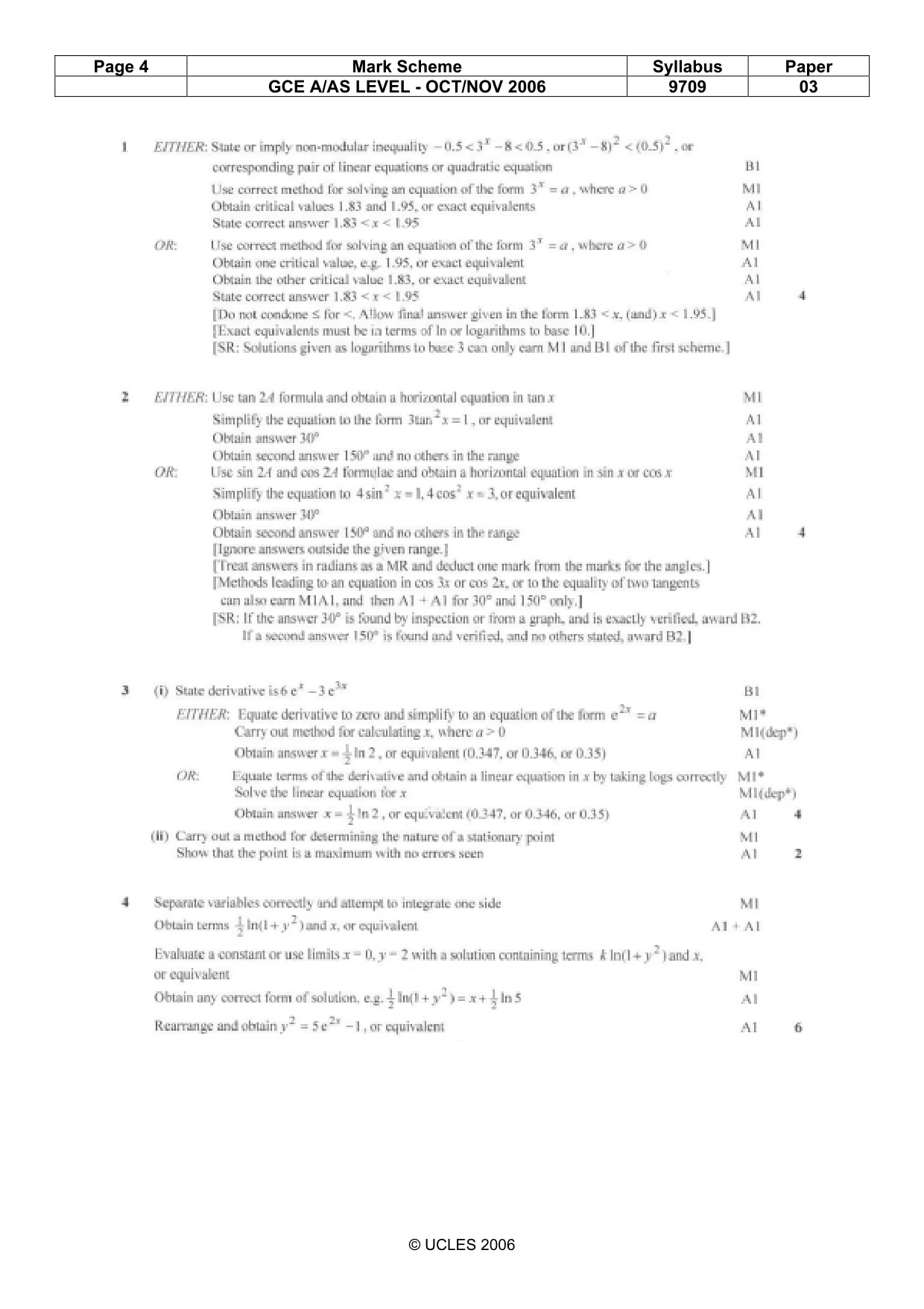 Mark scheme, page 4 of 7