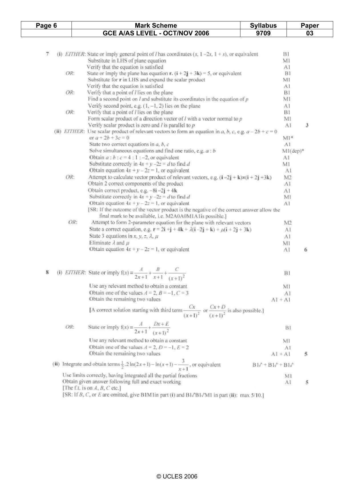 Mark scheme, page 6 of 7