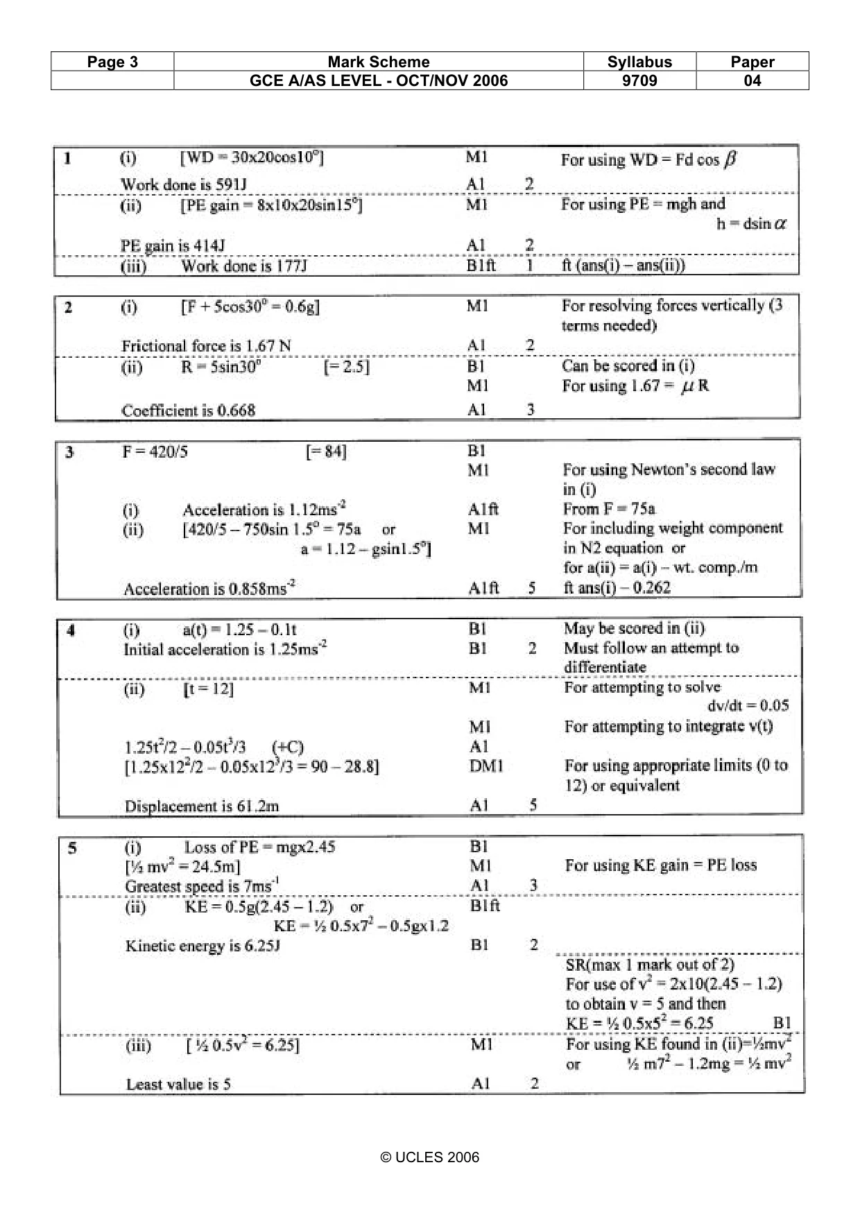 Mark scheme, page 4 of 6
