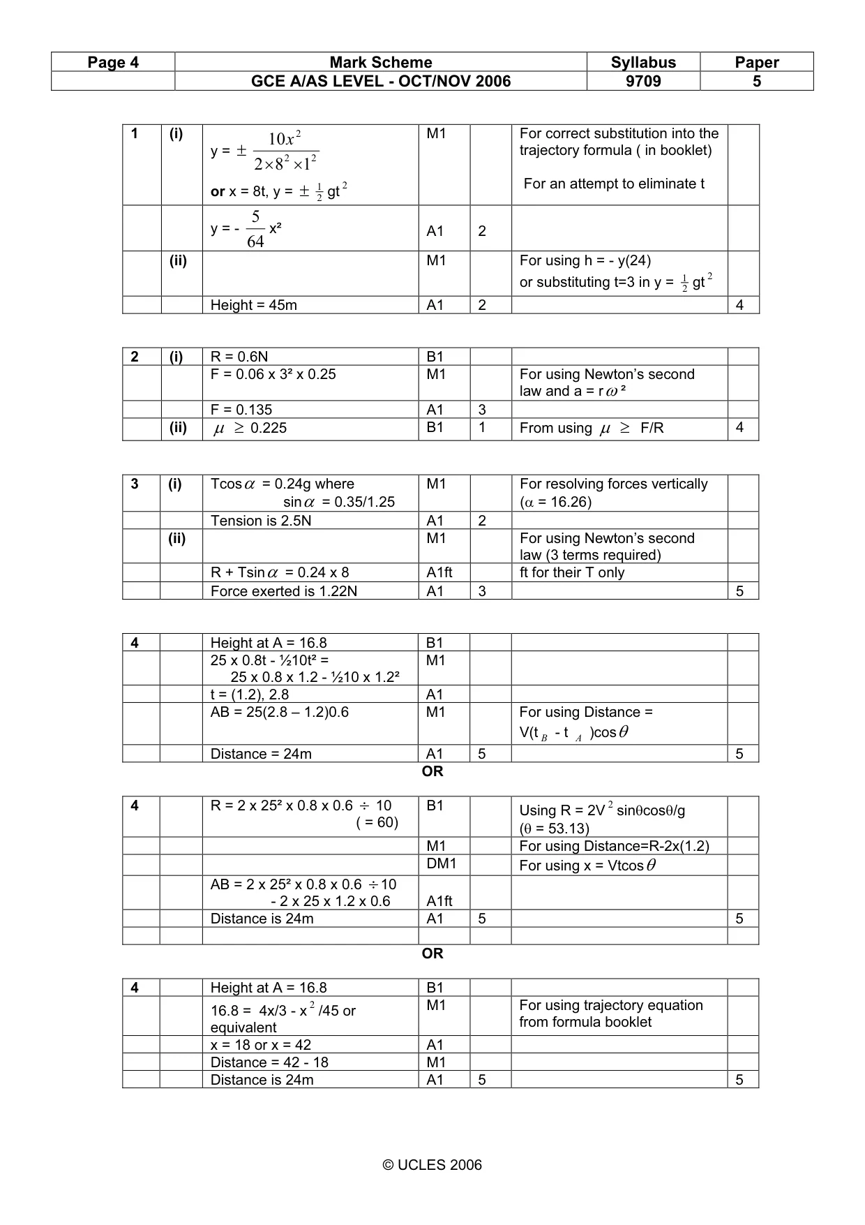 Mark scheme, page 4 of 6