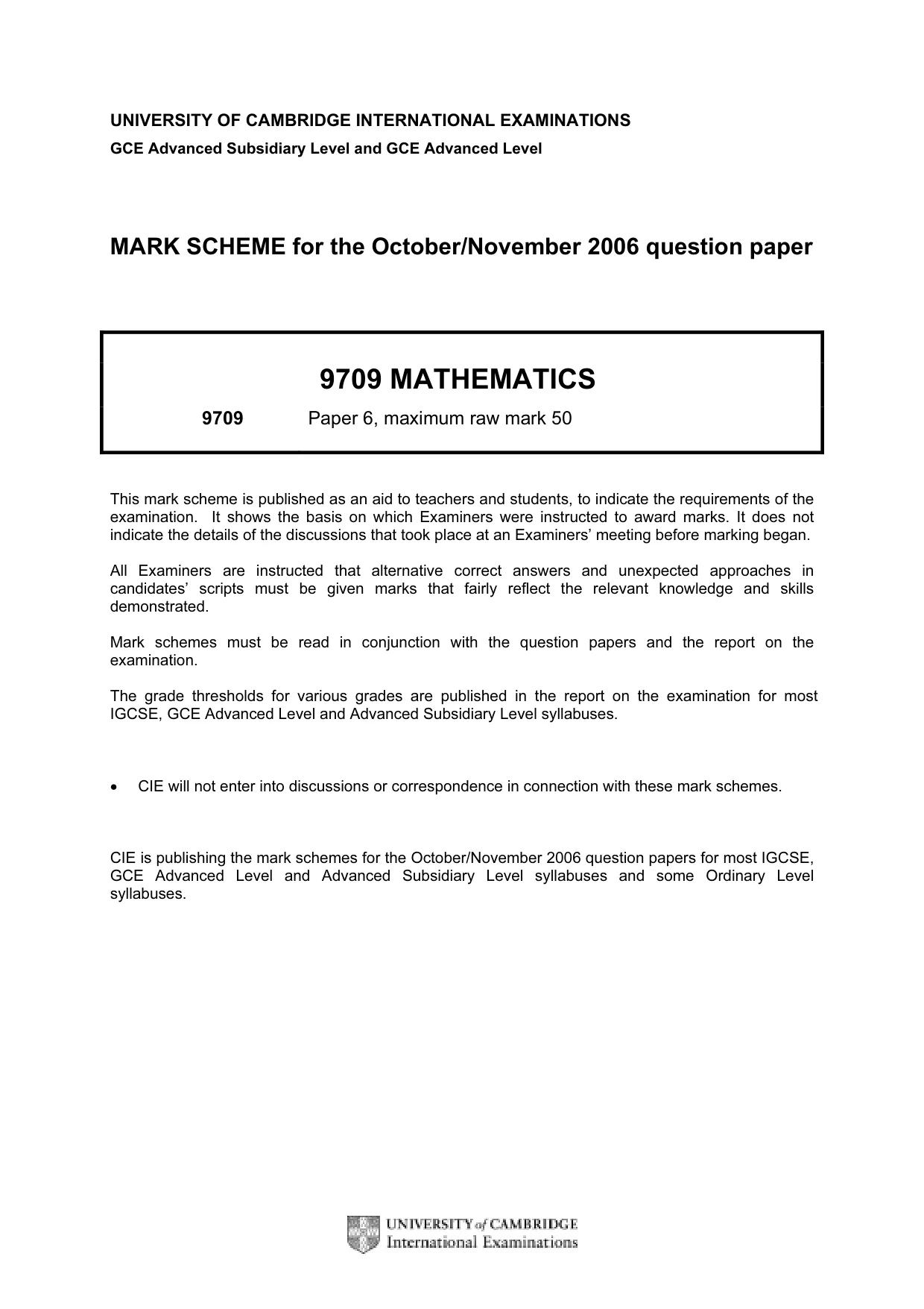 Mark scheme, page 1 of 6