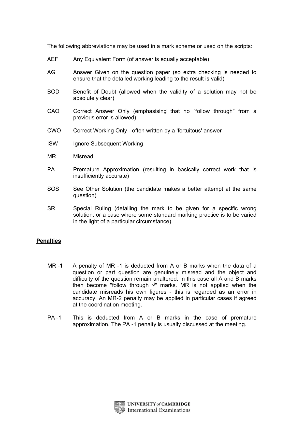 Mark scheme, page 3 of 6
