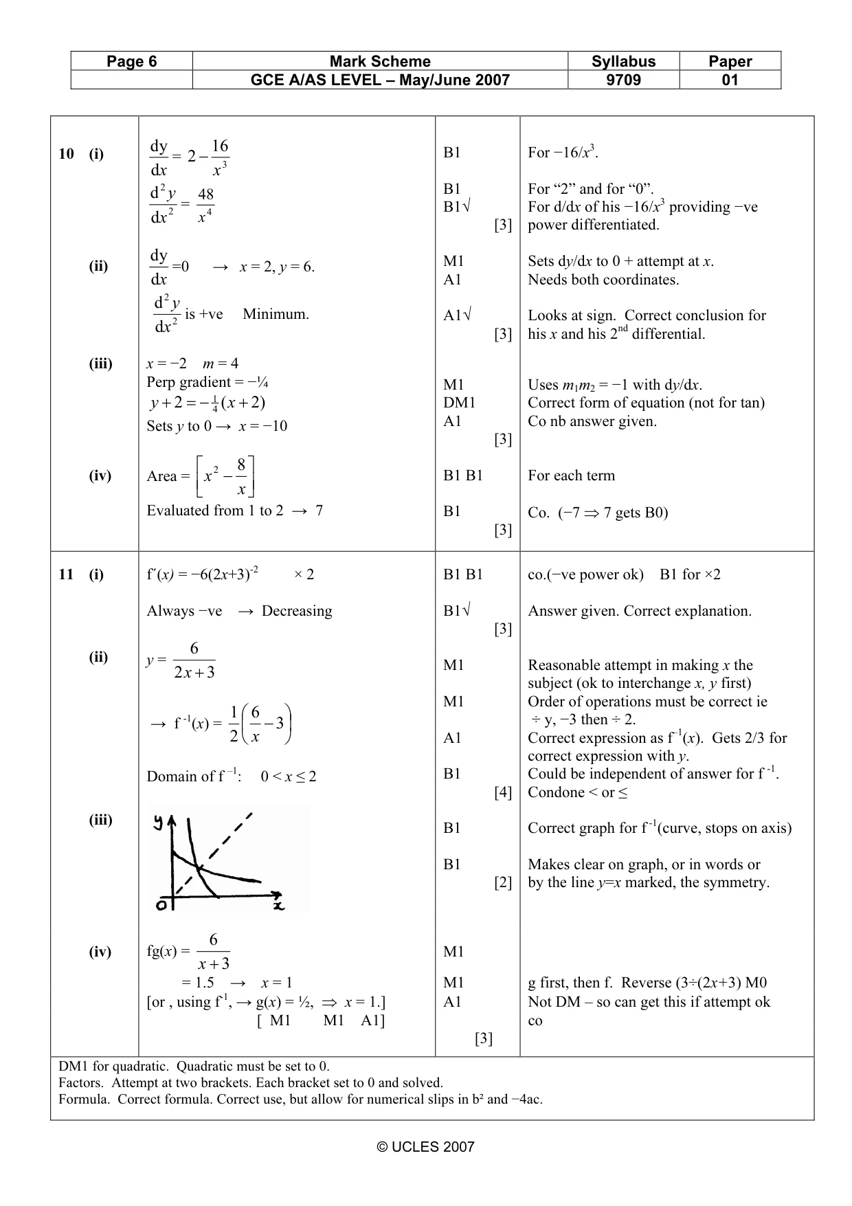 Mark scheme, page 6 of 6