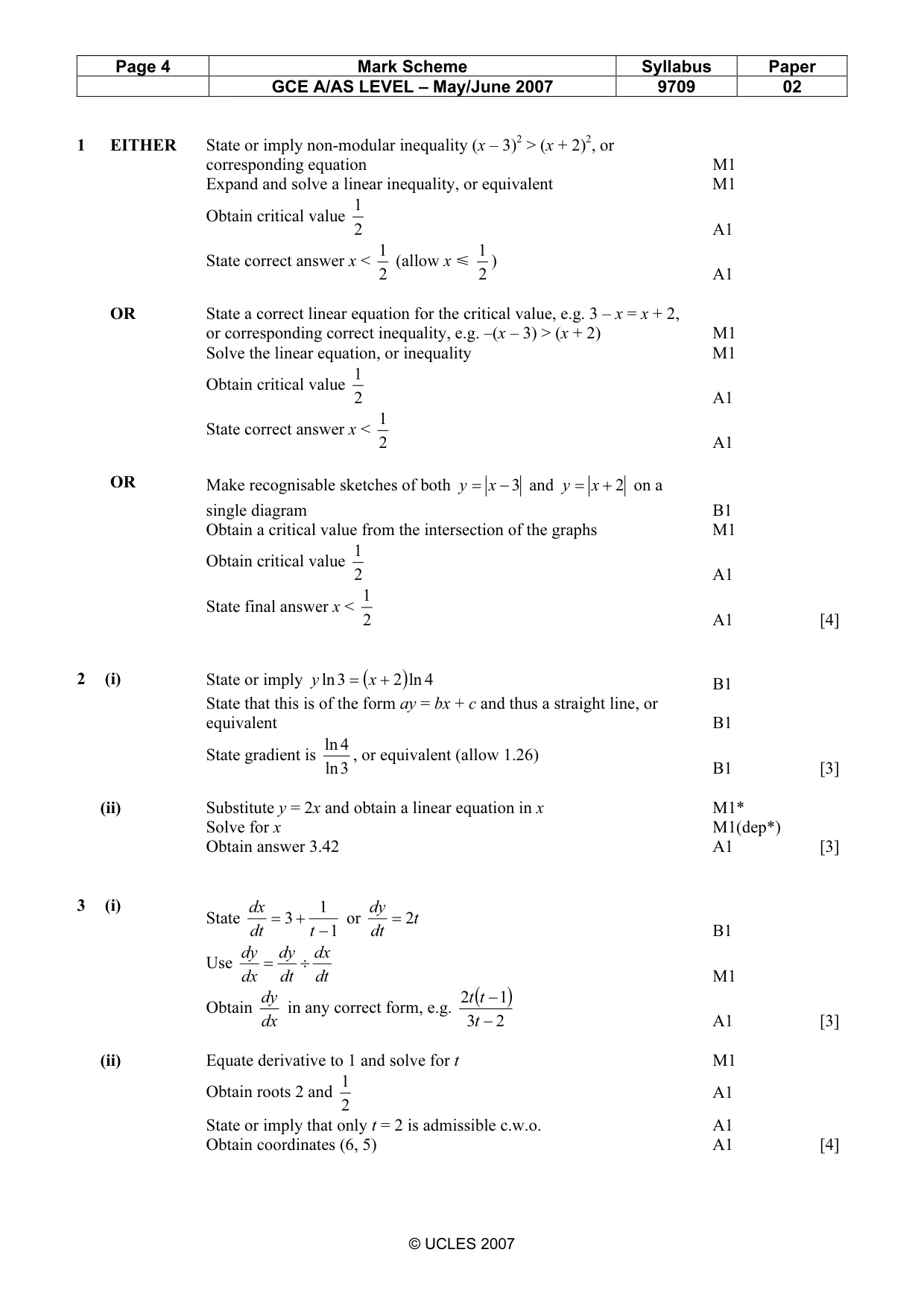 Mark scheme, page 4 of 6