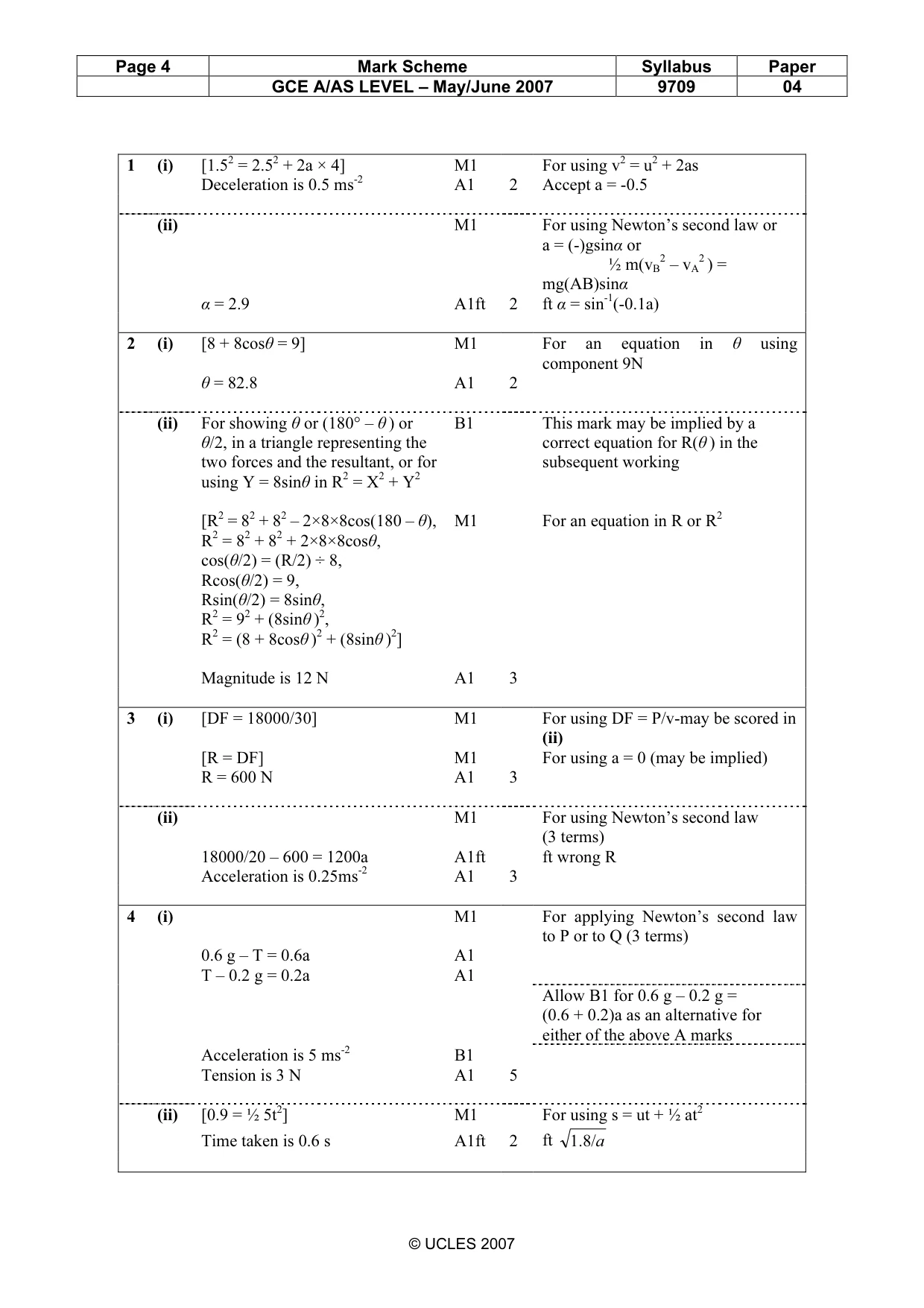 Mark scheme, page 4 of 6