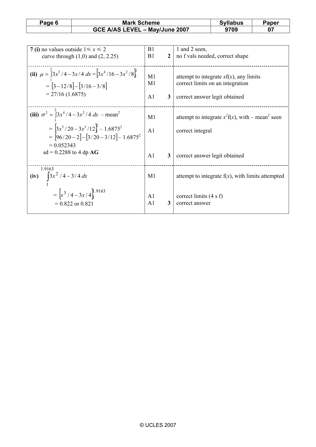 Mark scheme, page 6 of 6