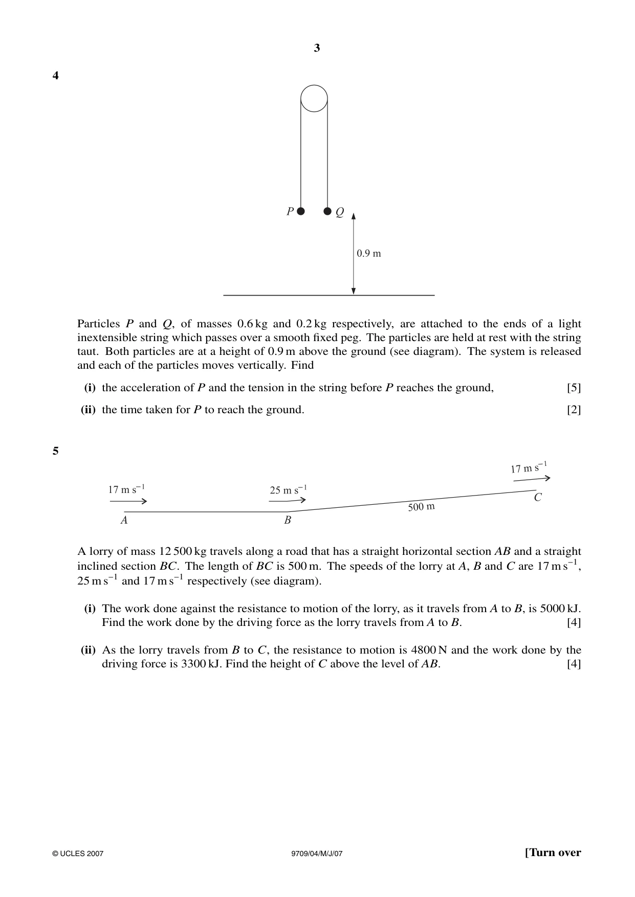 Cambridge A Level Mathematics 9709 2007 May/June Paper 4 · Variant 1 question paper, page 3 of 4