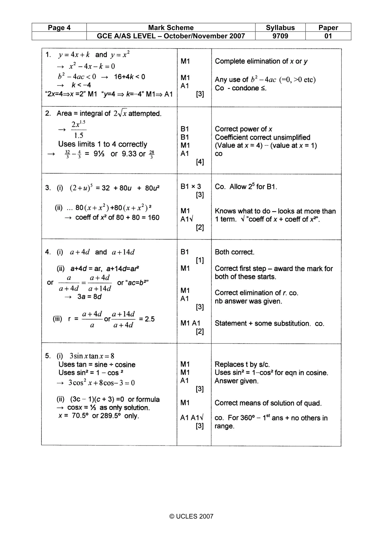 Mark scheme, page 4 of 7