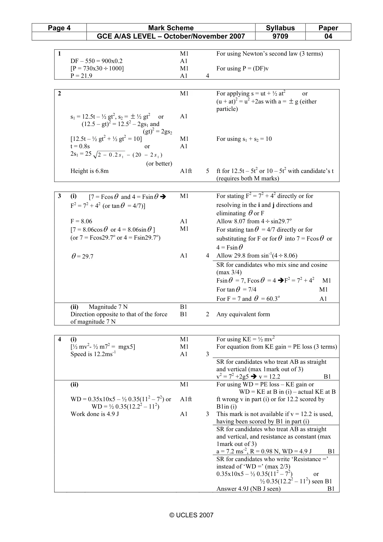Mark scheme, page 4 of 6