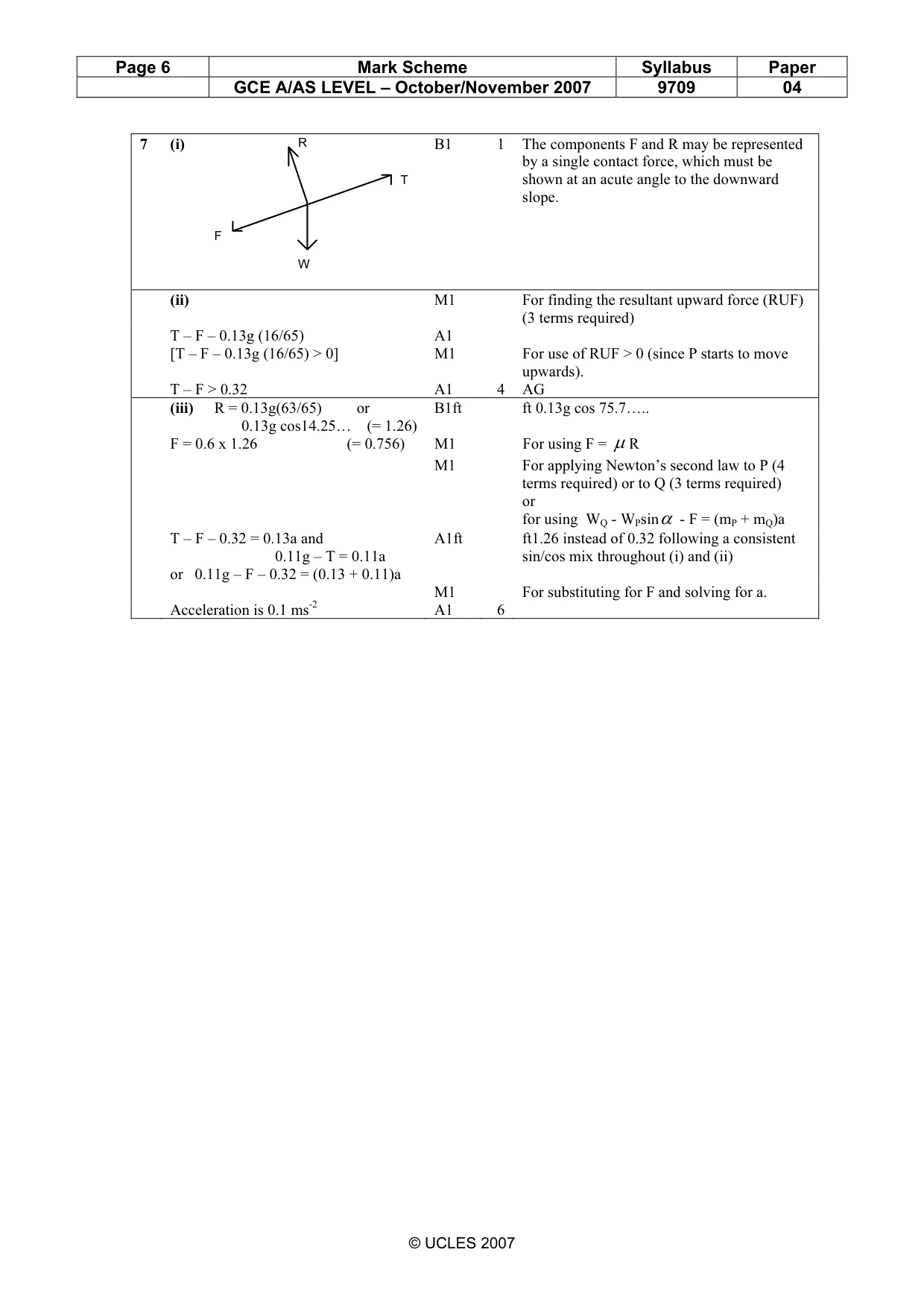 Mark scheme, page 6 of 6