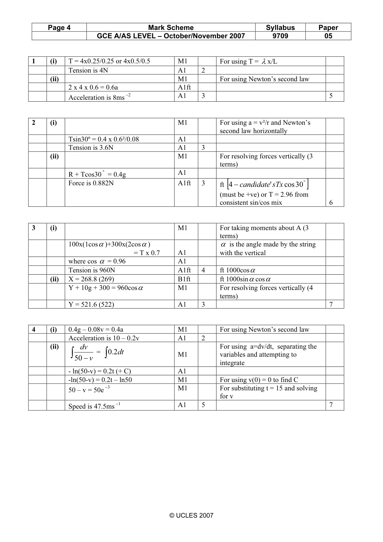 Mark scheme, page 4 of 6