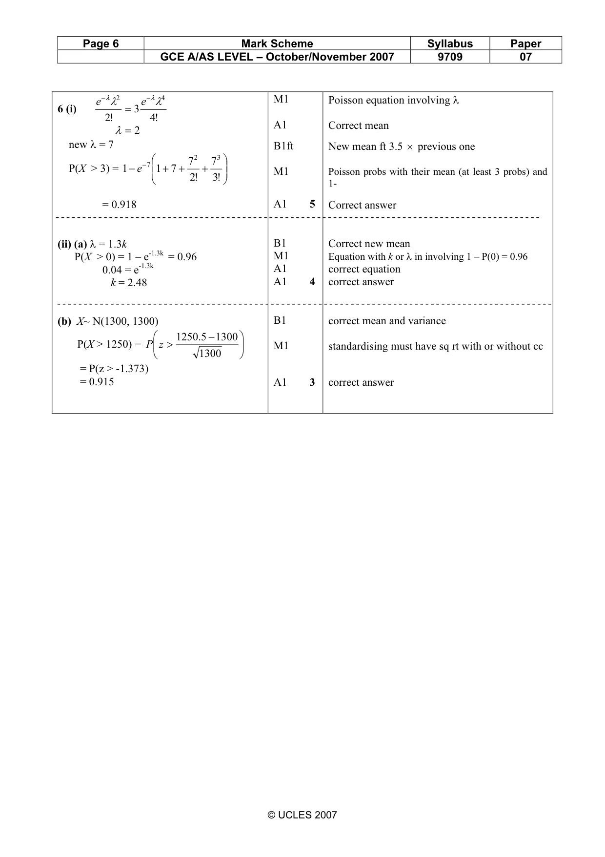 Mark scheme, page 6 of 6