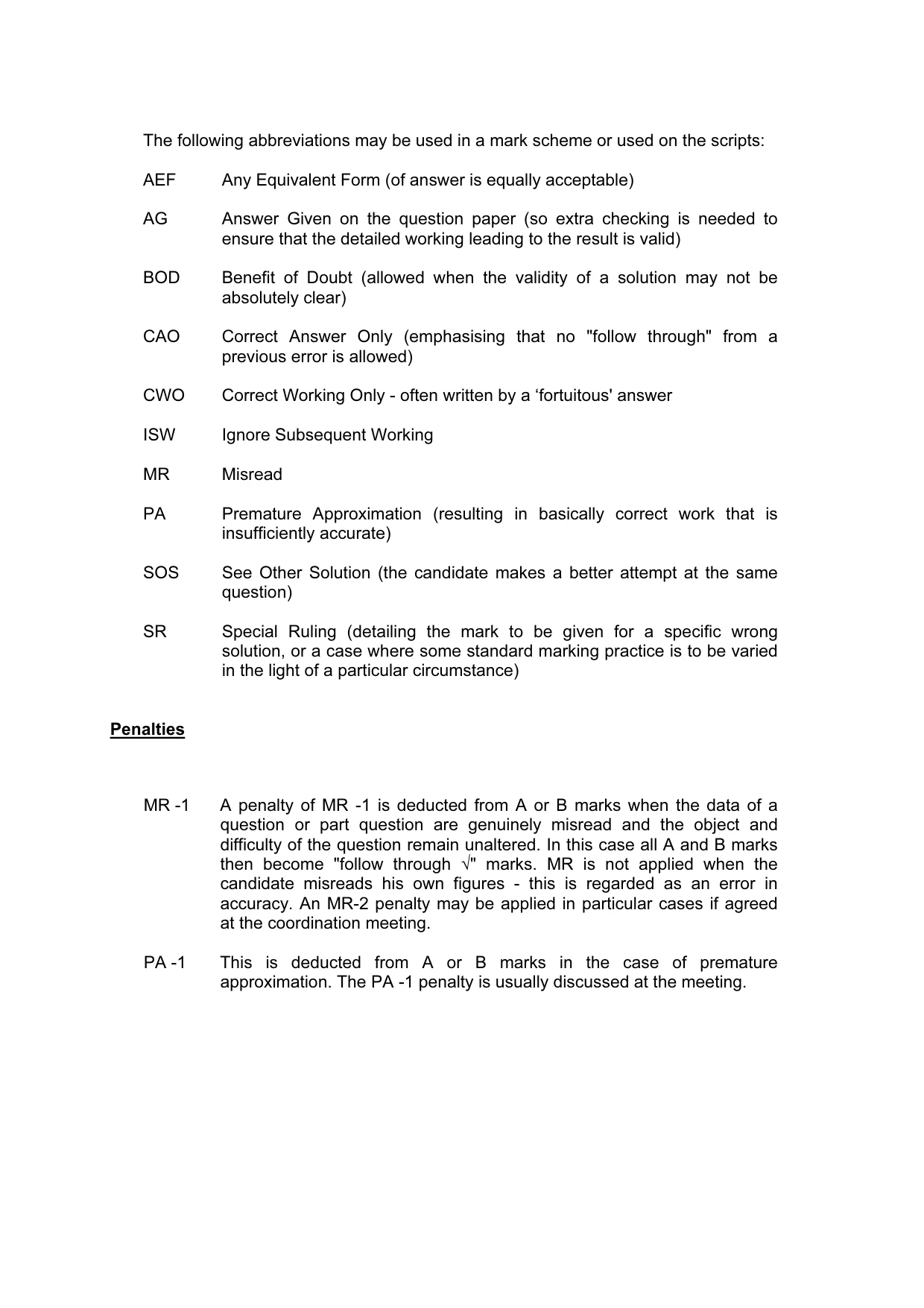 Mark scheme, page 3 of 7