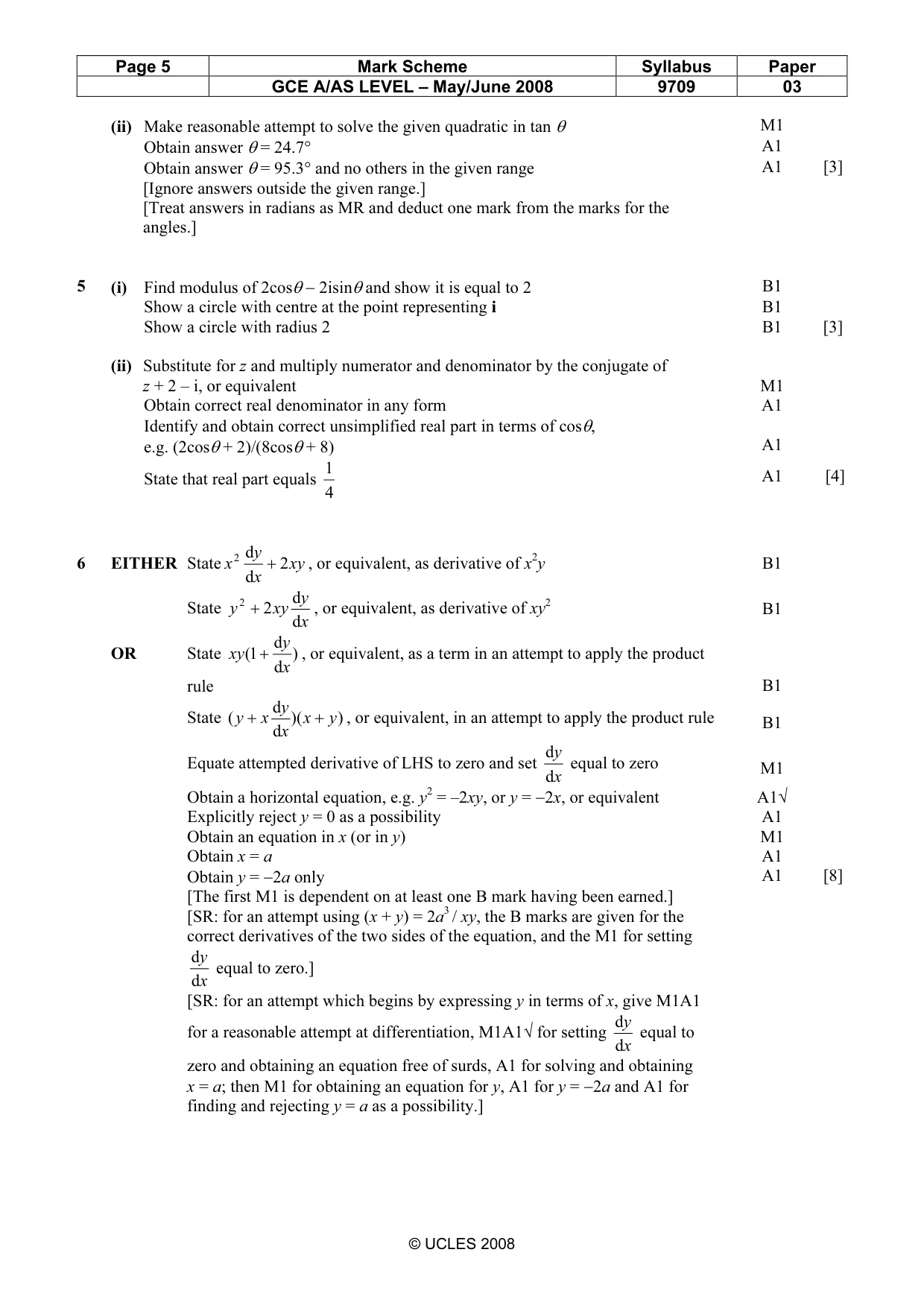 Mark scheme, page 5 of 7