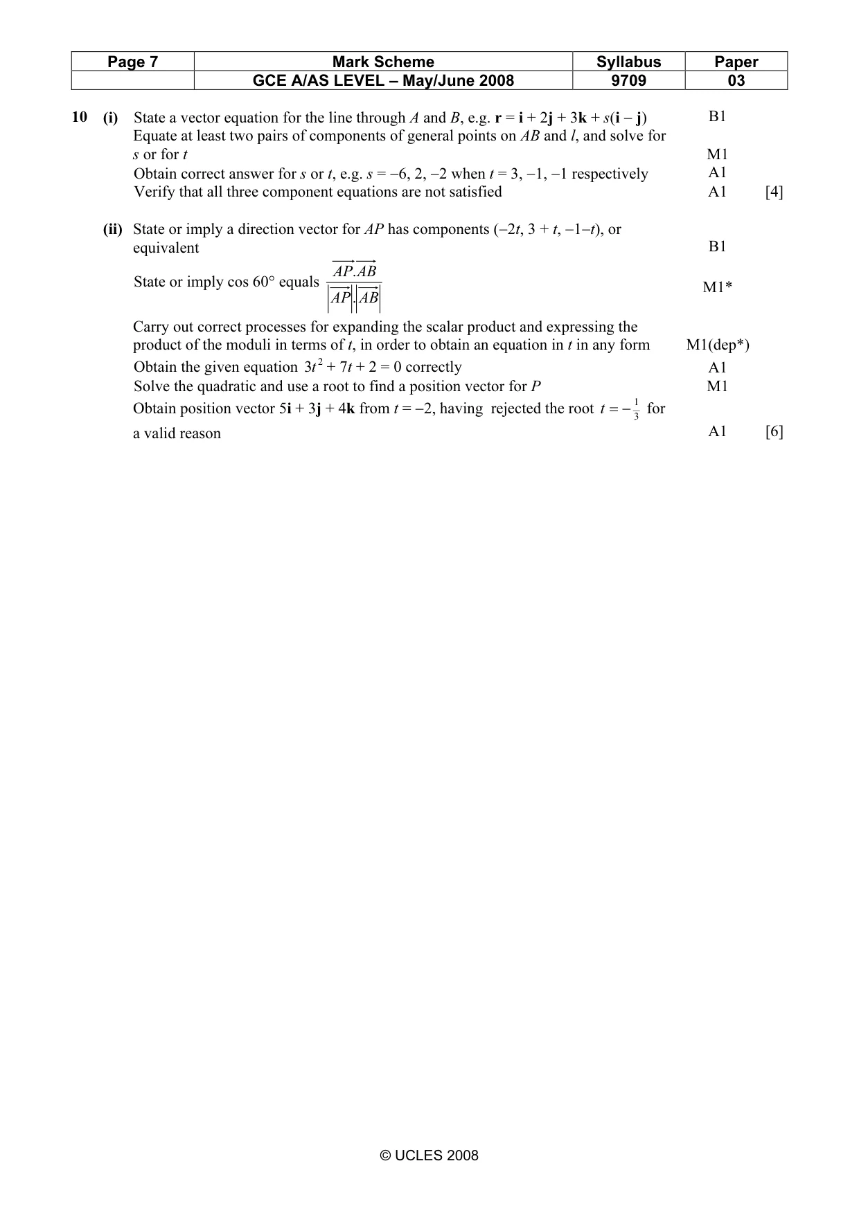 Mark scheme, page 7 of 7