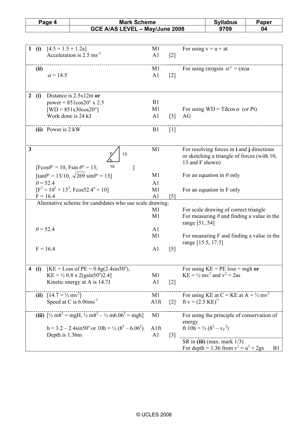 Mark scheme, page 4 of 6