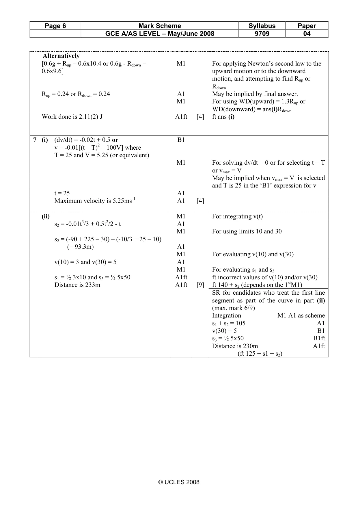 Mark scheme, page 6 of 6