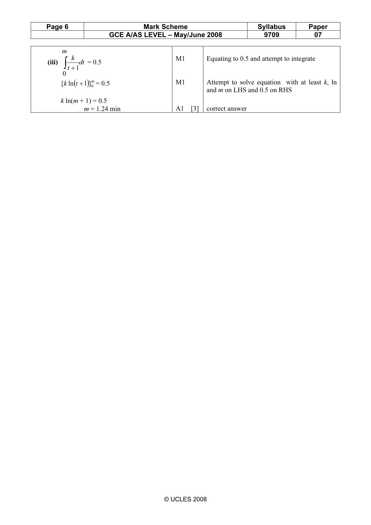 Mark scheme, page 6 of 6