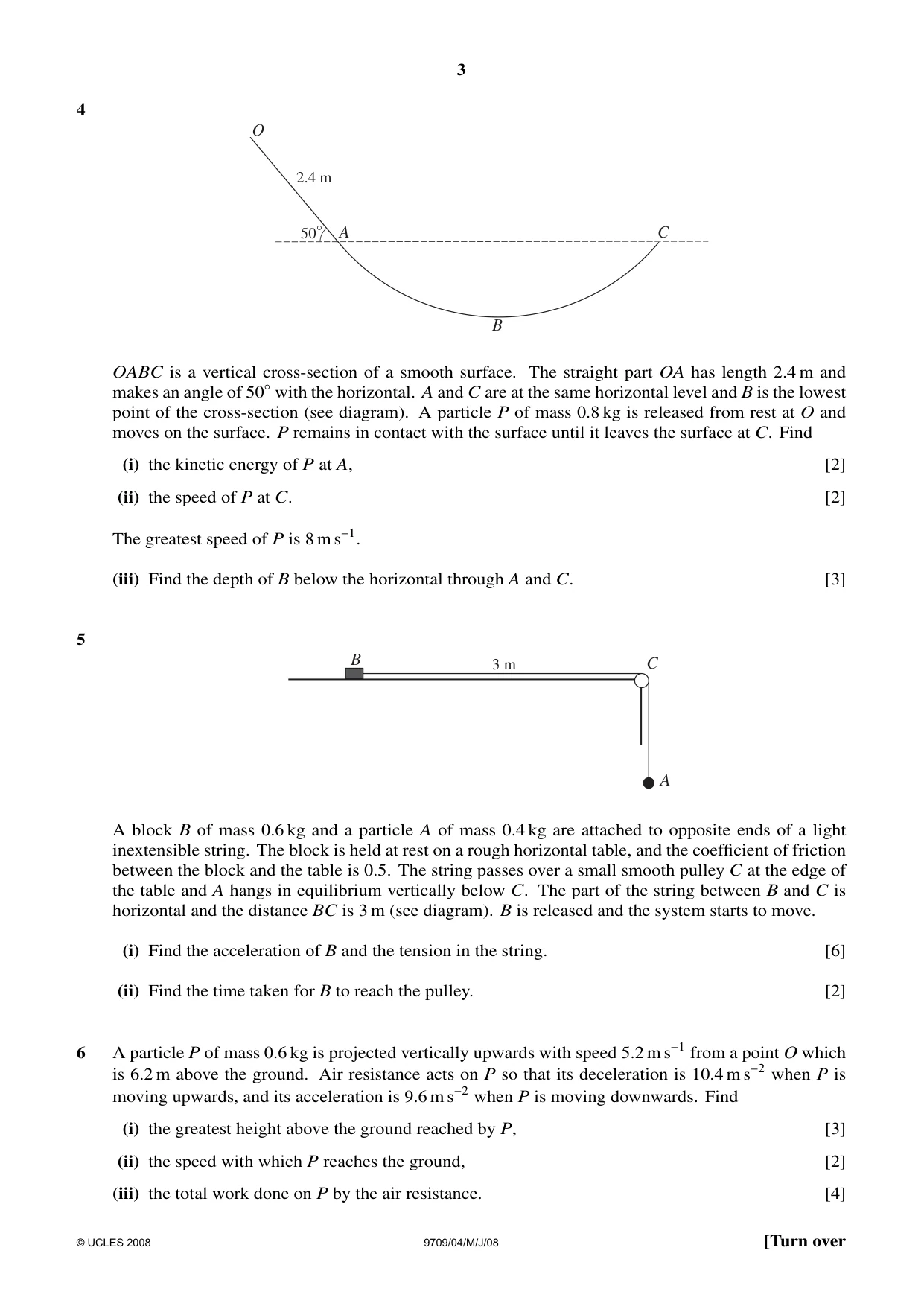 Cambridge A Level Mathematics 9709 2008 May/June Paper 4 · Variant 1 question paper, page 3 of 4