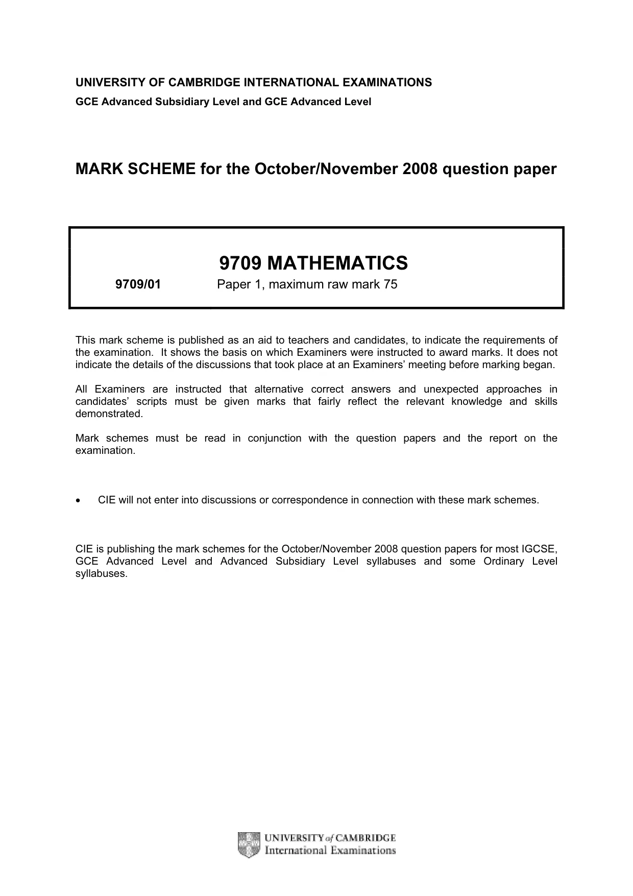 Mark scheme, page 1 of 7