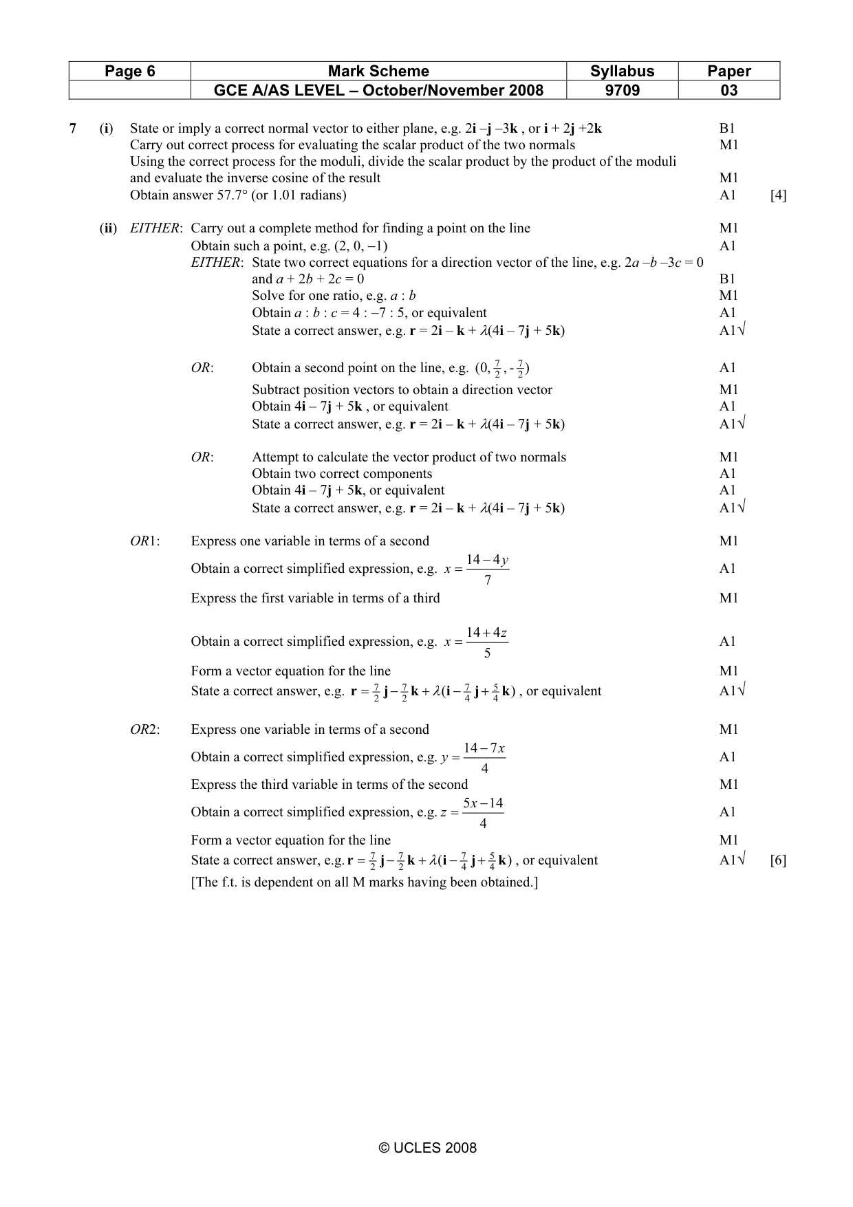 Mark scheme, page 6 of 8