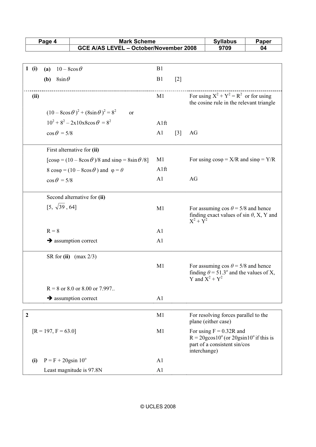 Mark scheme, page 4 of 7