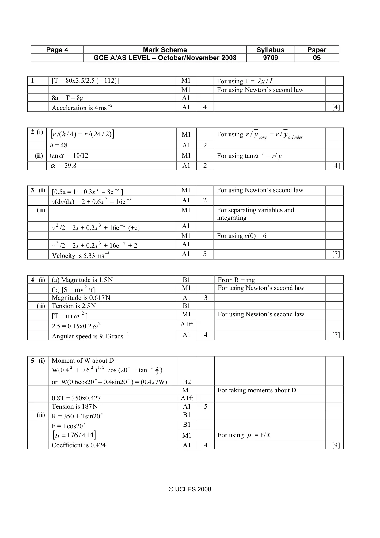 Mark scheme, page 4 of 6