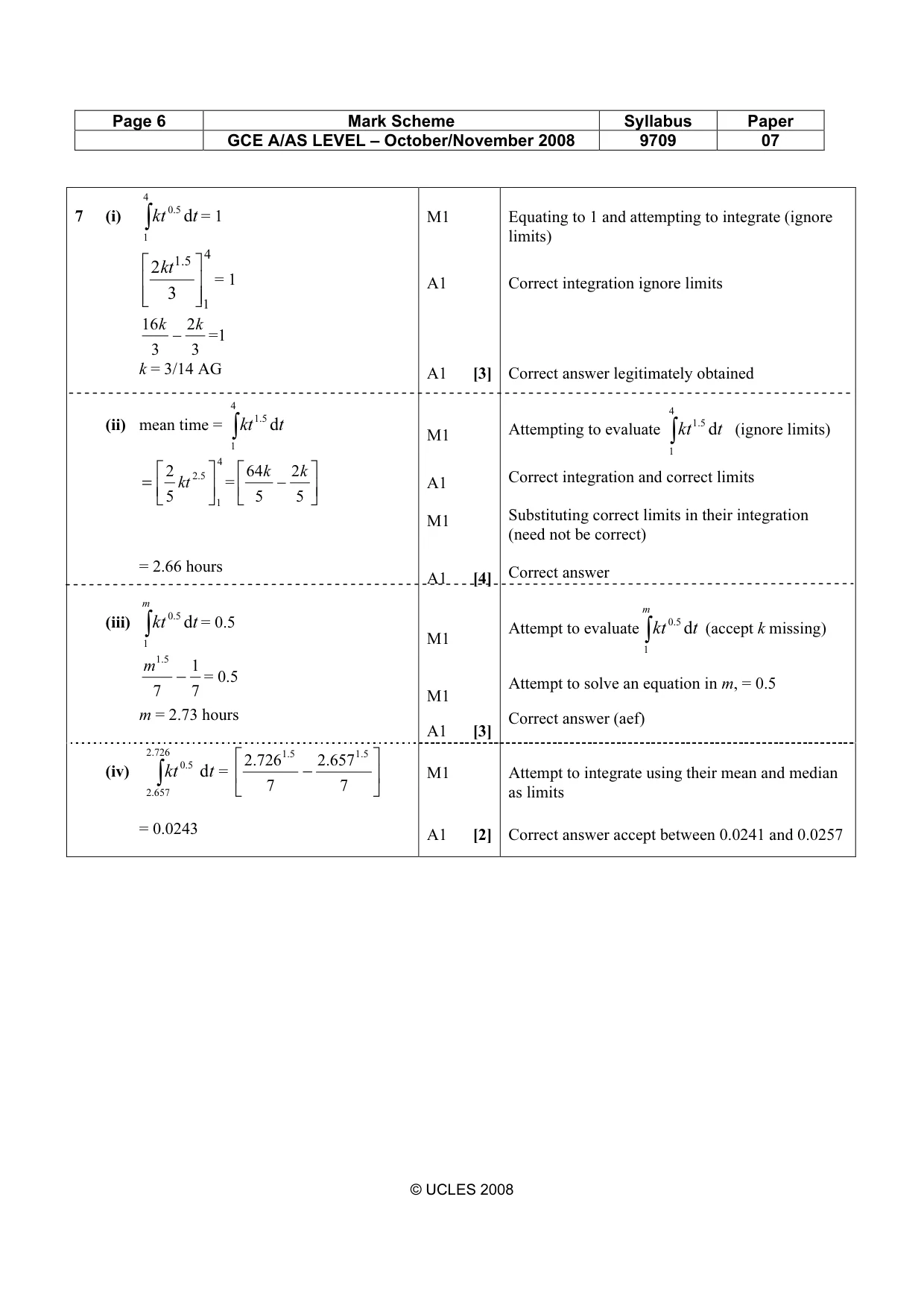 Mark scheme, page 6 of 6