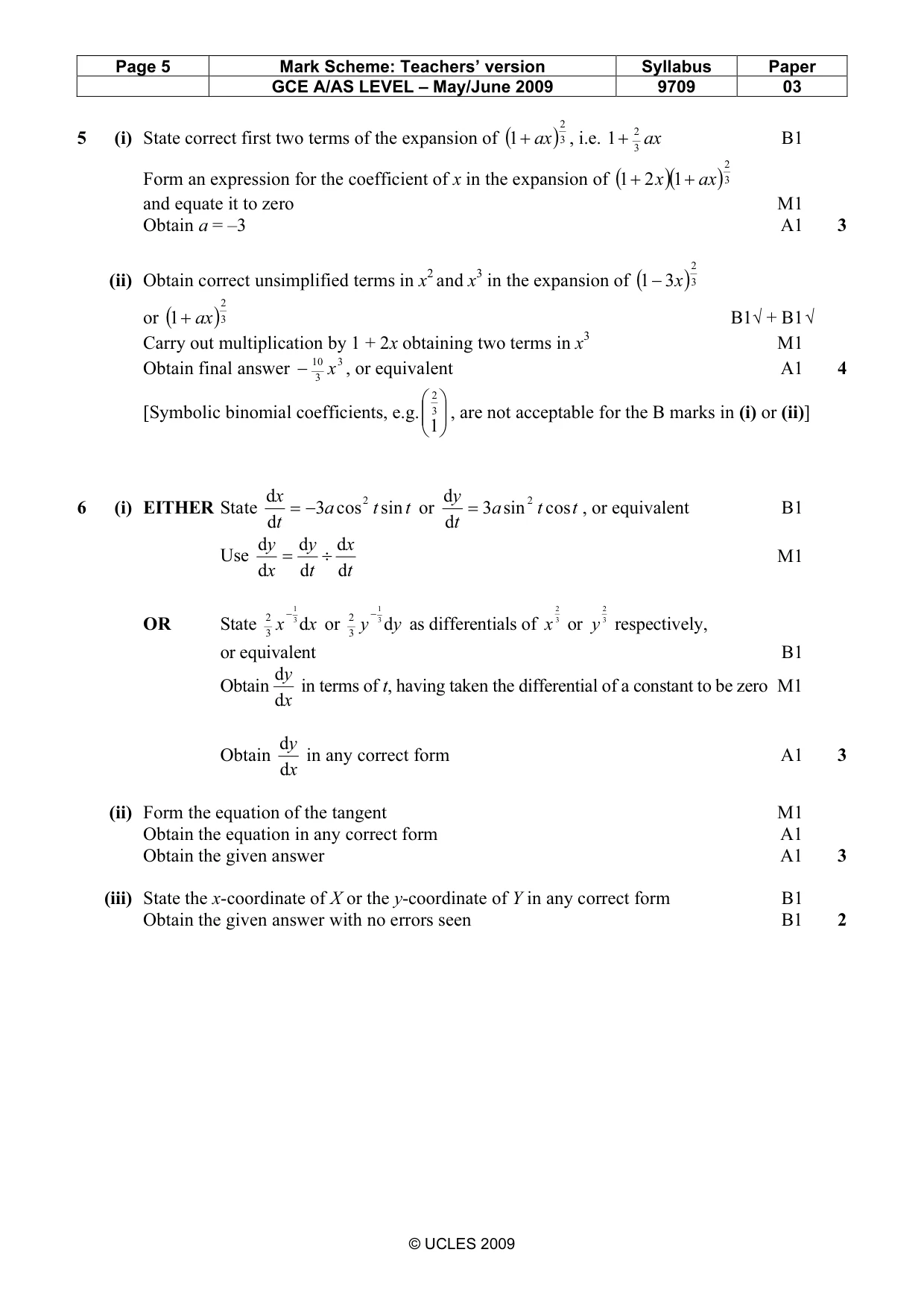 Mark scheme, page 5 of 8