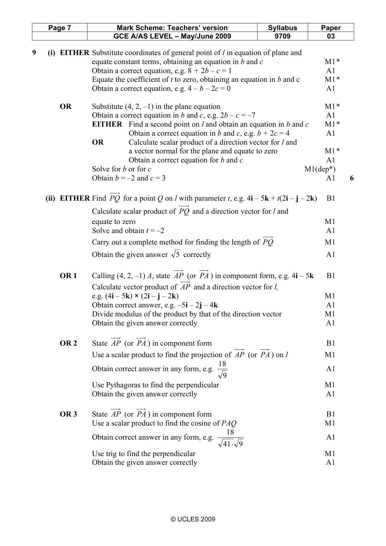 Mark scheme, page 7 of 8