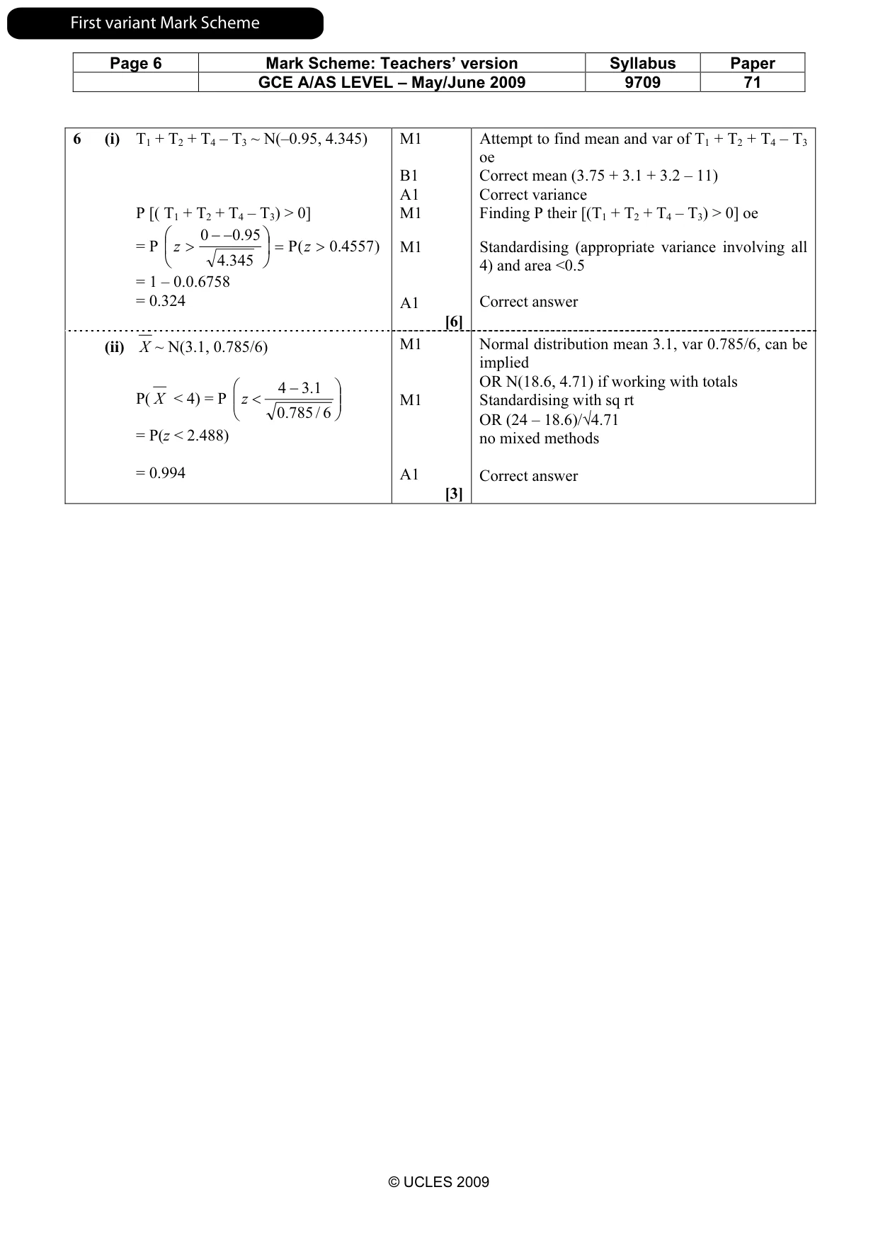 Mark scheme, page 7 of 13