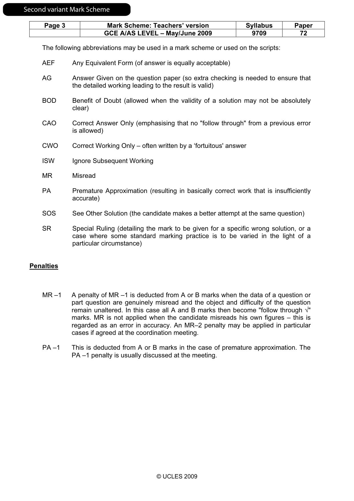 Mark scheme, page 10 of 13