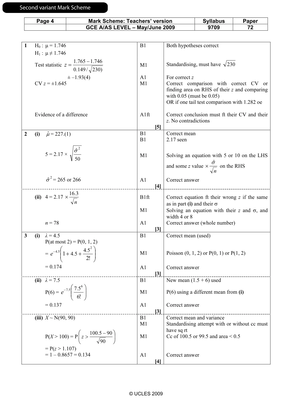 Mark scheme, page 11 of 13