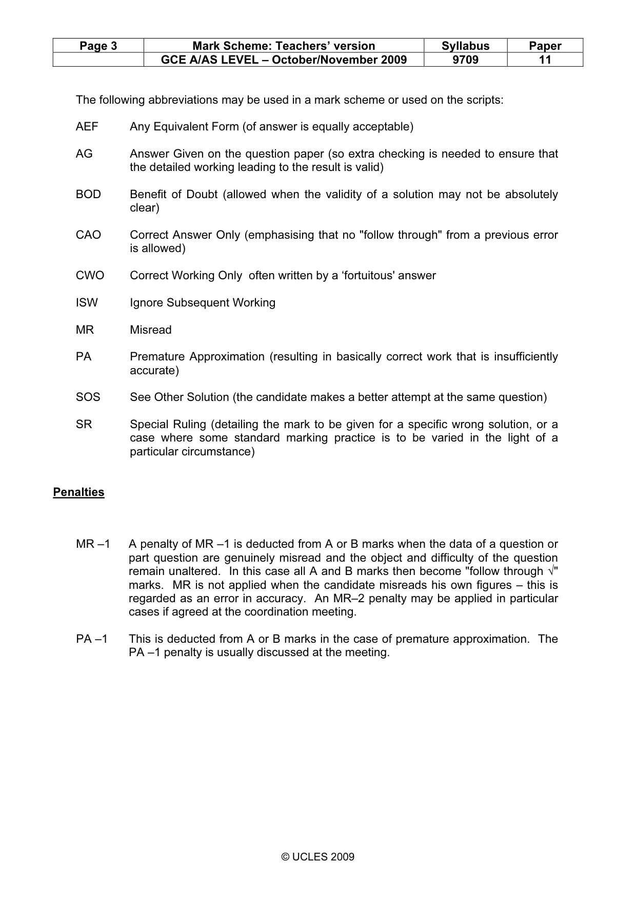 Mark scheme, page 3 of 7