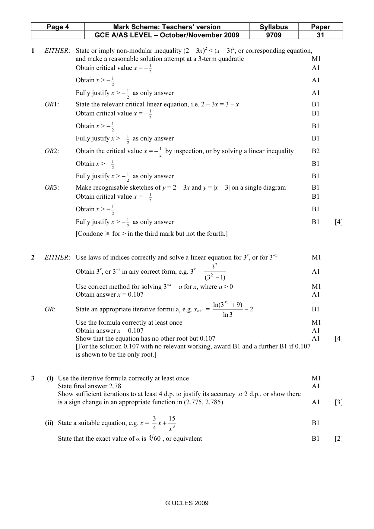 Mark scheme, page 4 of 7