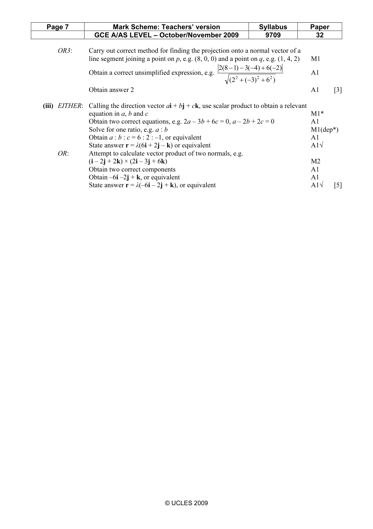 Mark scheme, page 7 of 7